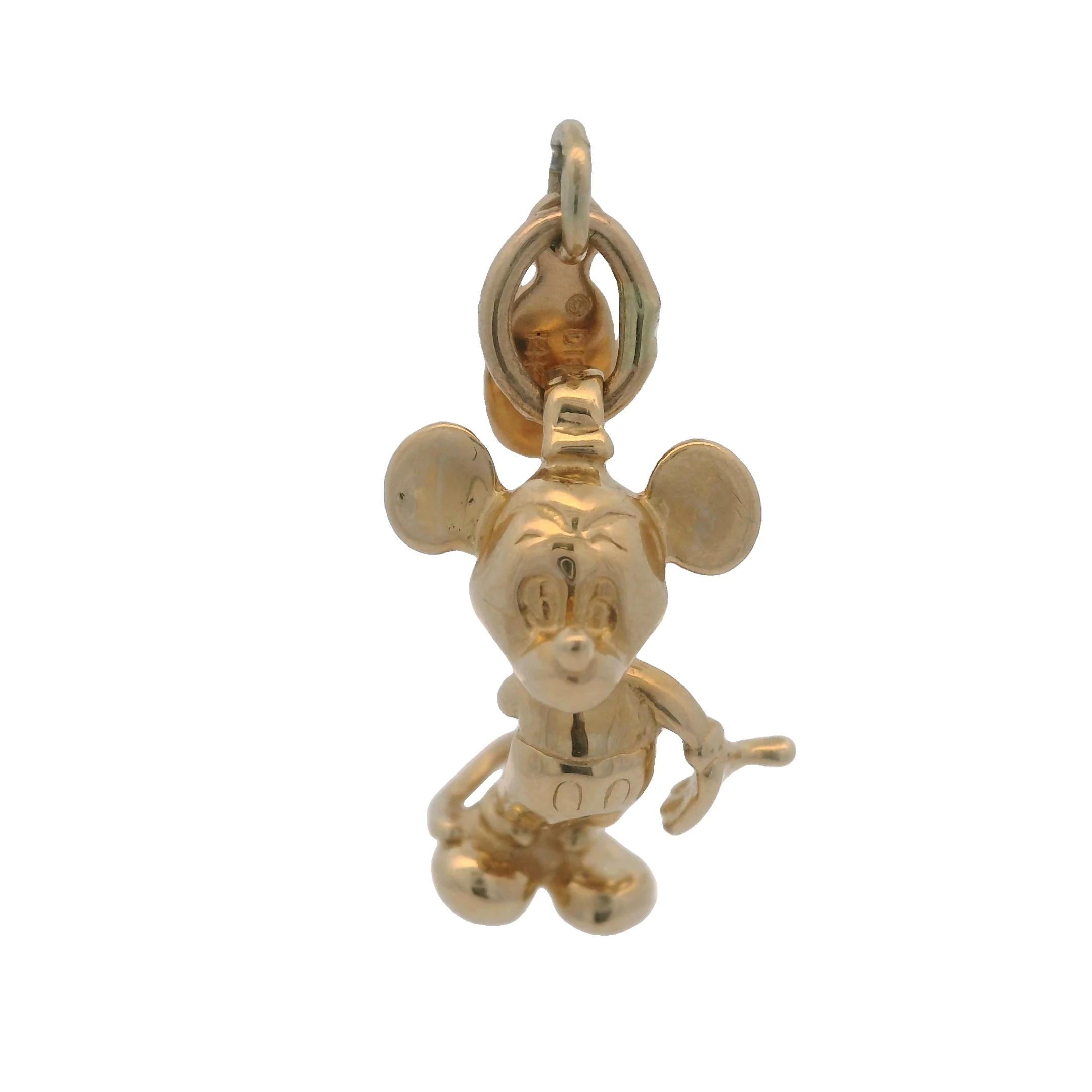 Disney 14kt Yellow Gold 3D Detailed Mickey Mouse Dangle Charm - Image 2