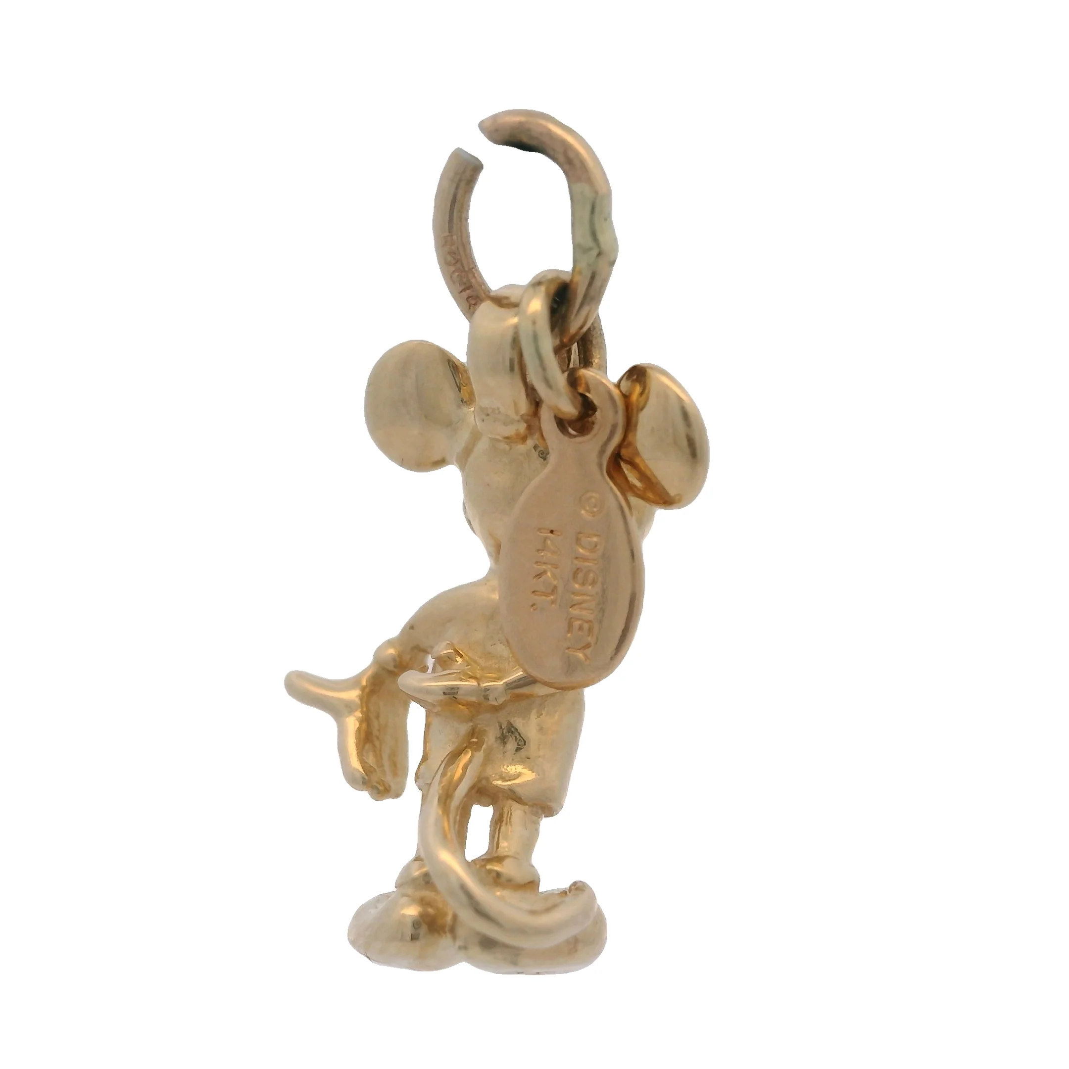 Disney 14kt Yellow Gold 3D Detailed Mickey Mouse Dangle Charm - Image 4