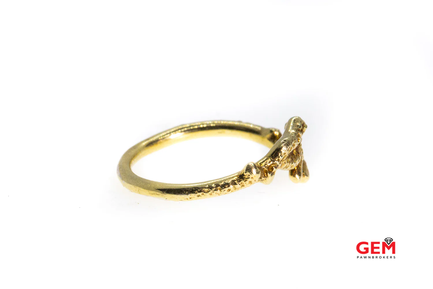 Dyadema Italy Thin Tree Branch Twig Band 925 Sterling Silver & Yellow Gold Tone Hammer Finished Ring Size 6 - Image 5