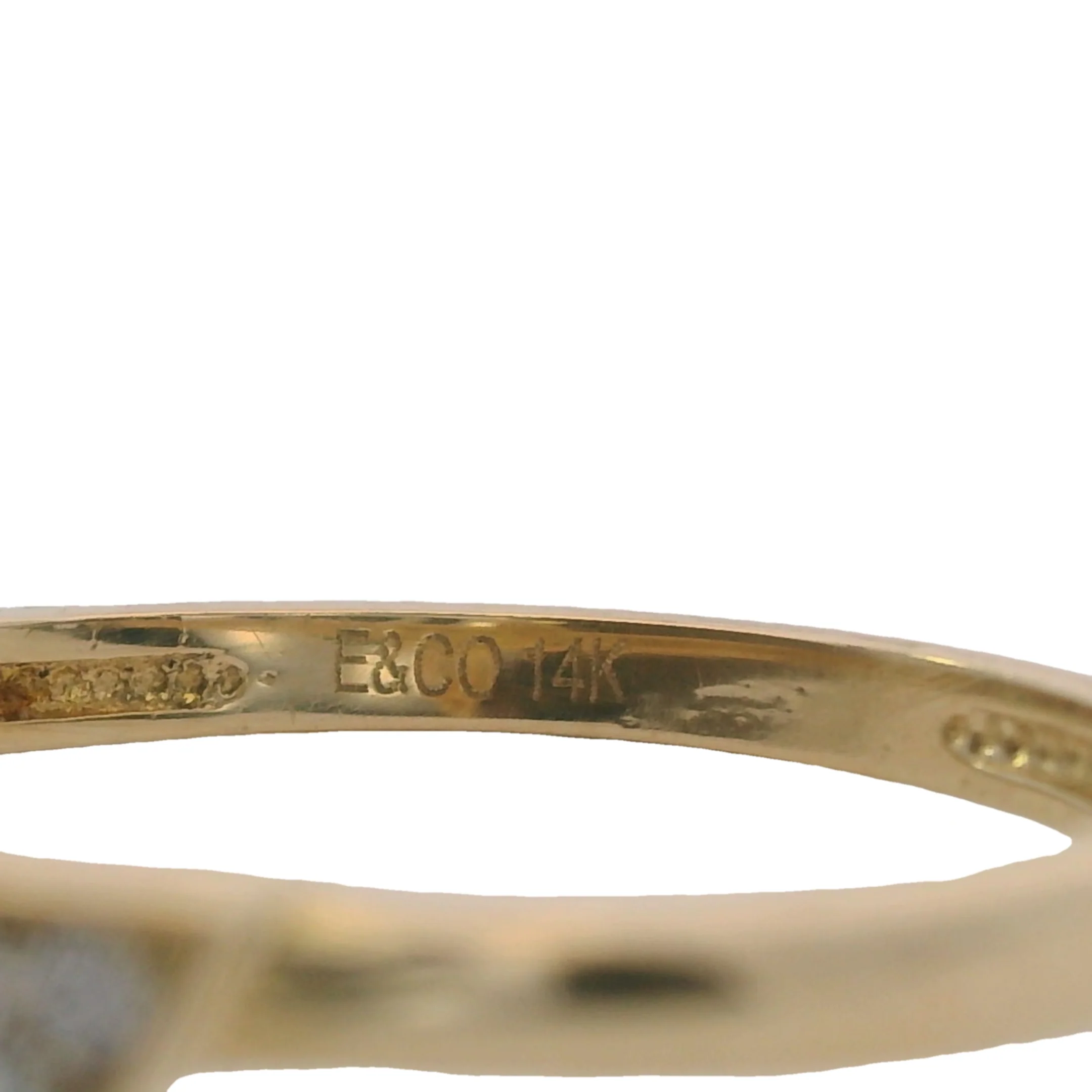 E&Co Solid 14kt Yellow Gold and CZ Lightning Bolt Ring Size 6.5 - Image 5