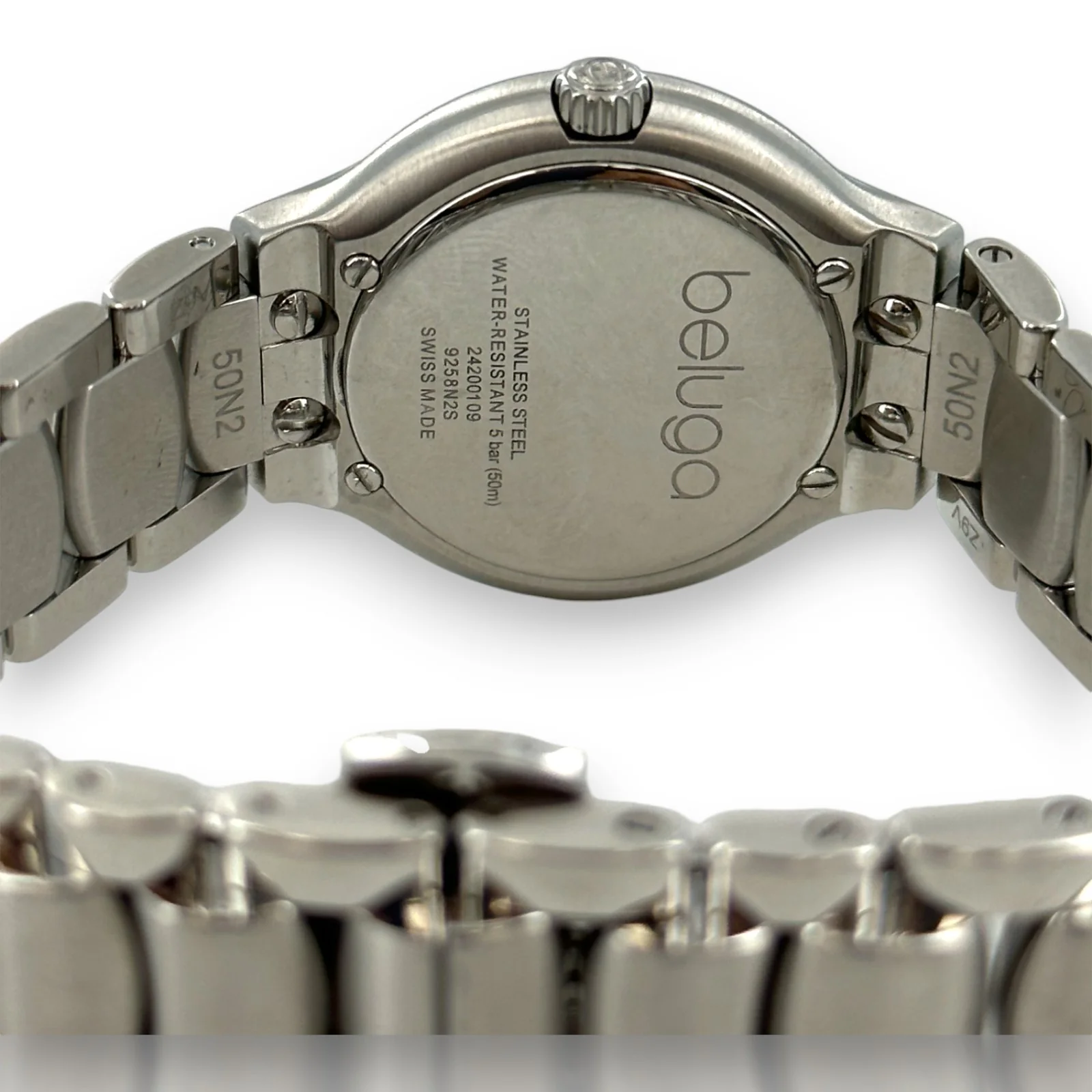 Ebel Beluga 9258N2s Diamond 30mm Silver Dial Stainless Steel Watch - Image 5