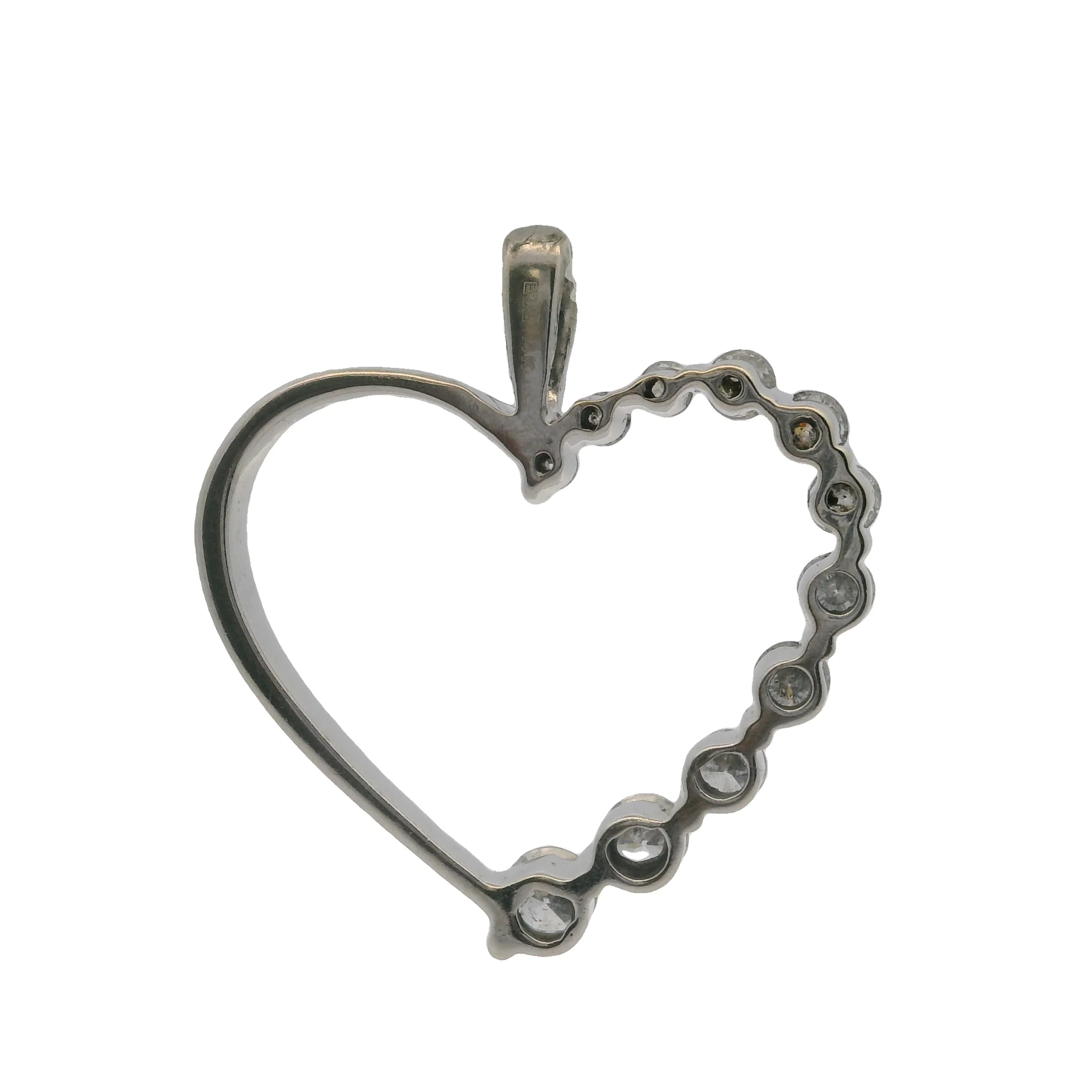 EFFY 14kt Solid White Gold and 1/2ctw Diamond Heart Pendant - Image 3