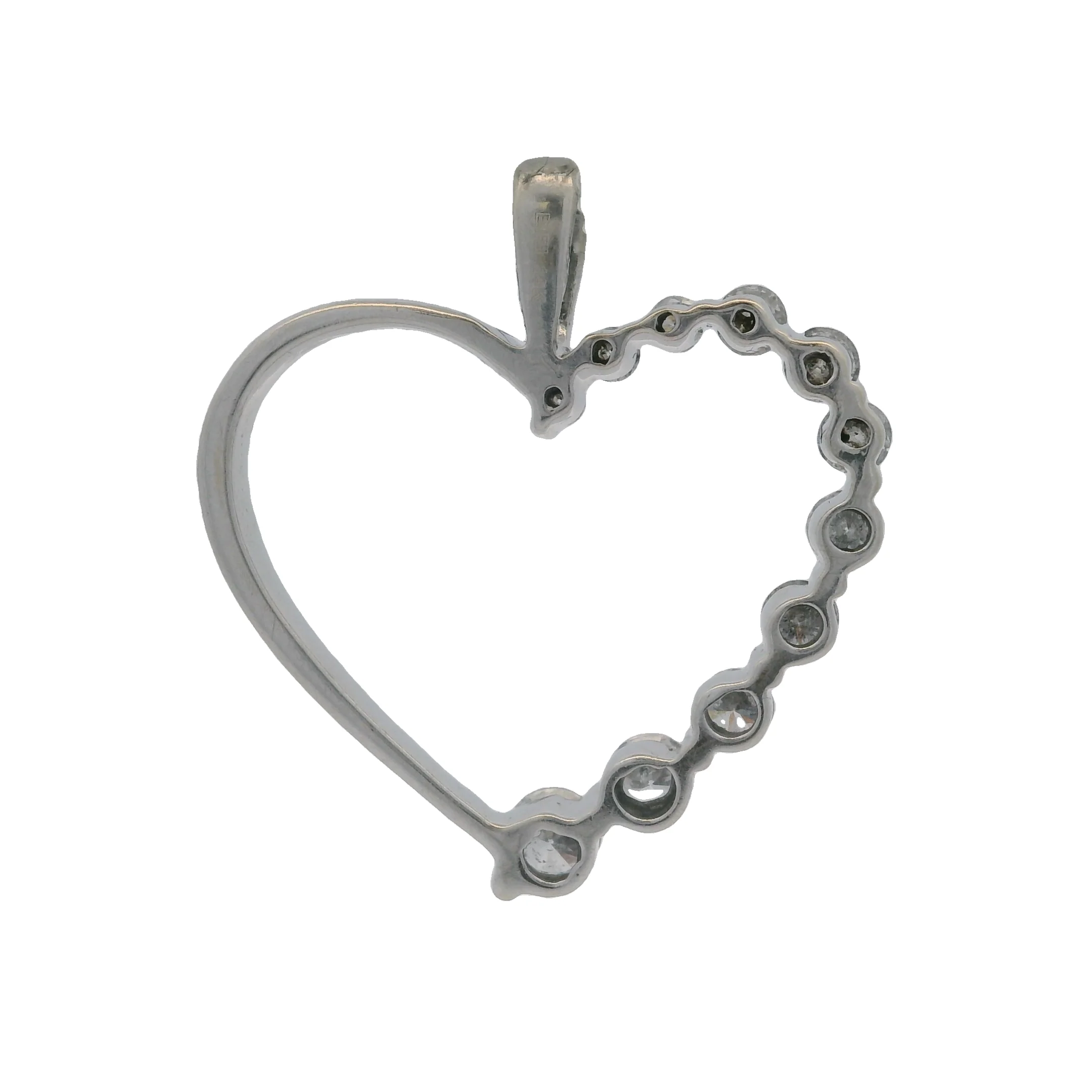 EFFY 14kt Solid White Gold and 1/2ctw Diamond Heart Pendant - Image 4