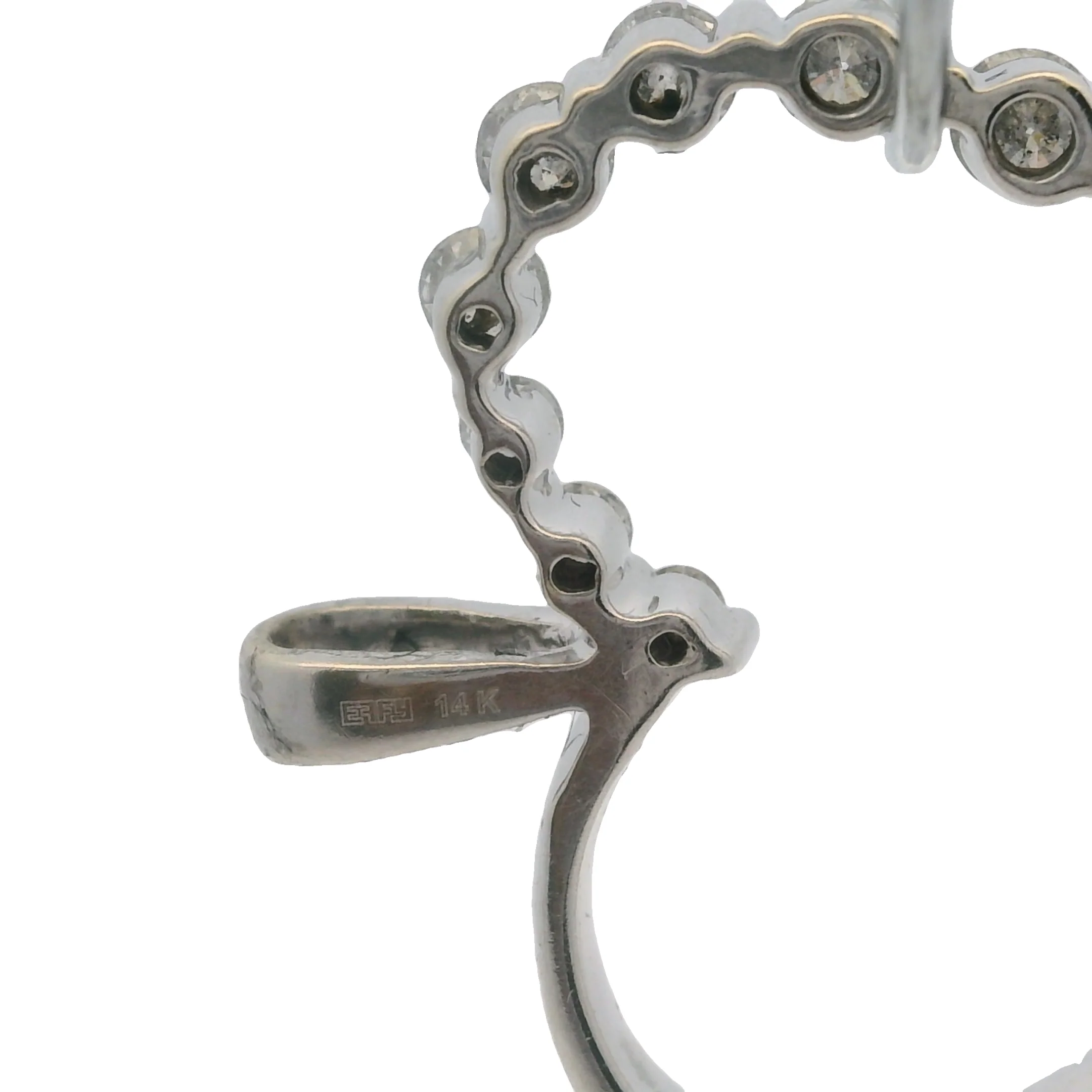EFFY 14kt Solid White Gold and 1/2ctw Diamond Heart Pendant - Image 5