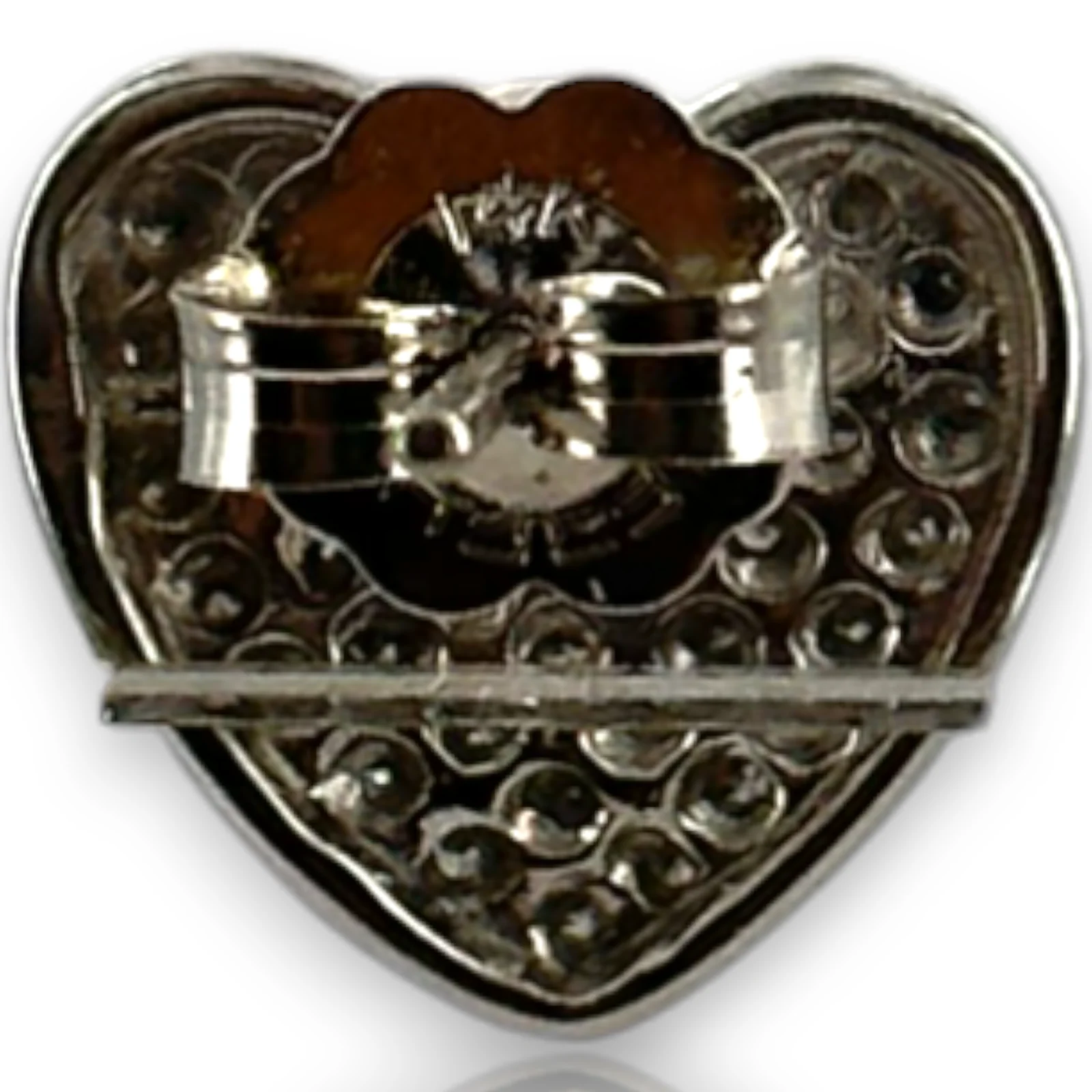 EFFY Diamond Heart Pave 14k 585 White Gold Stud Earring Single Replacement - Image 2
