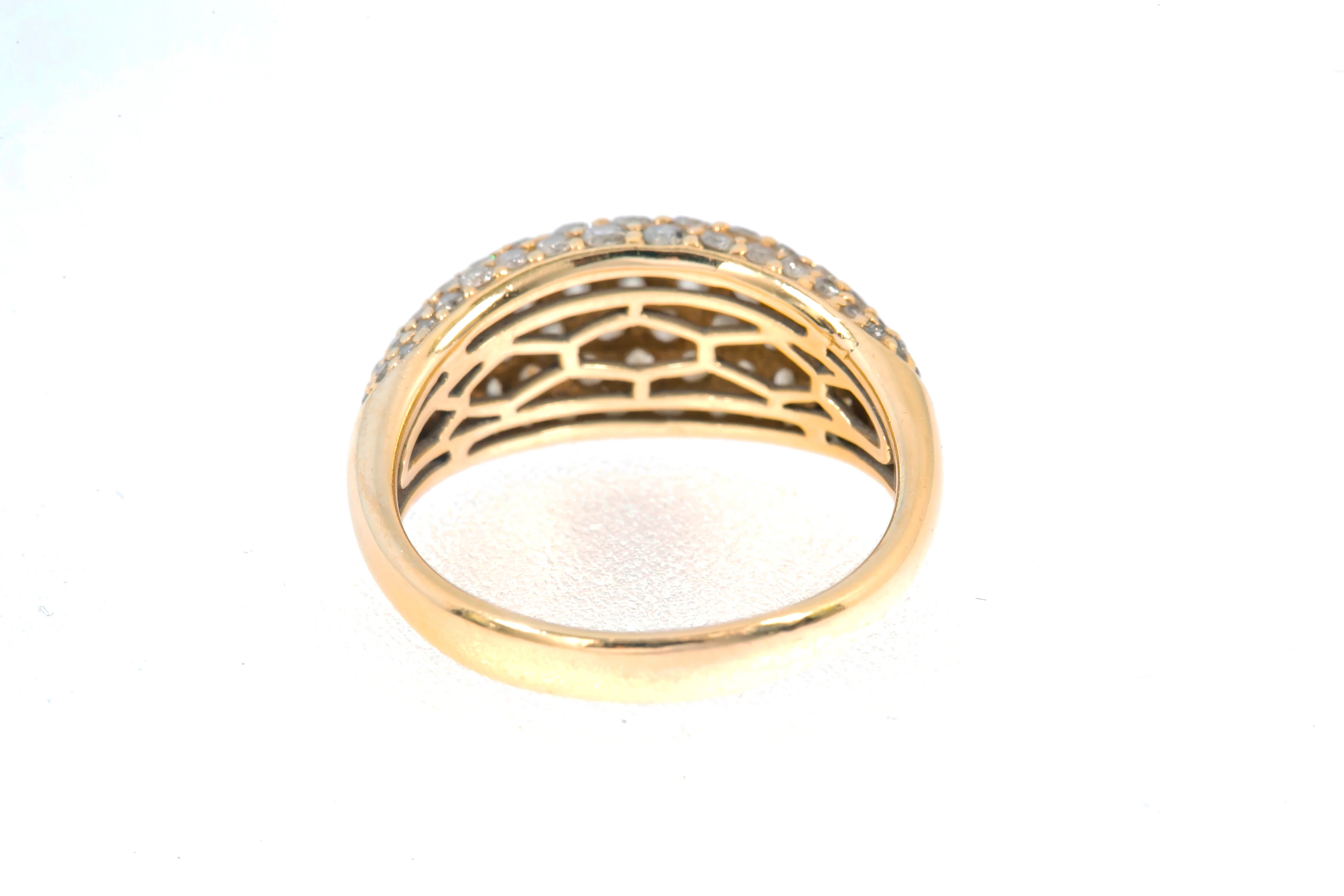 Effy Domed Cocktail Cluster Ring 14k 585 Yellow Gold Size 8.5 1.00ctw - Image 6