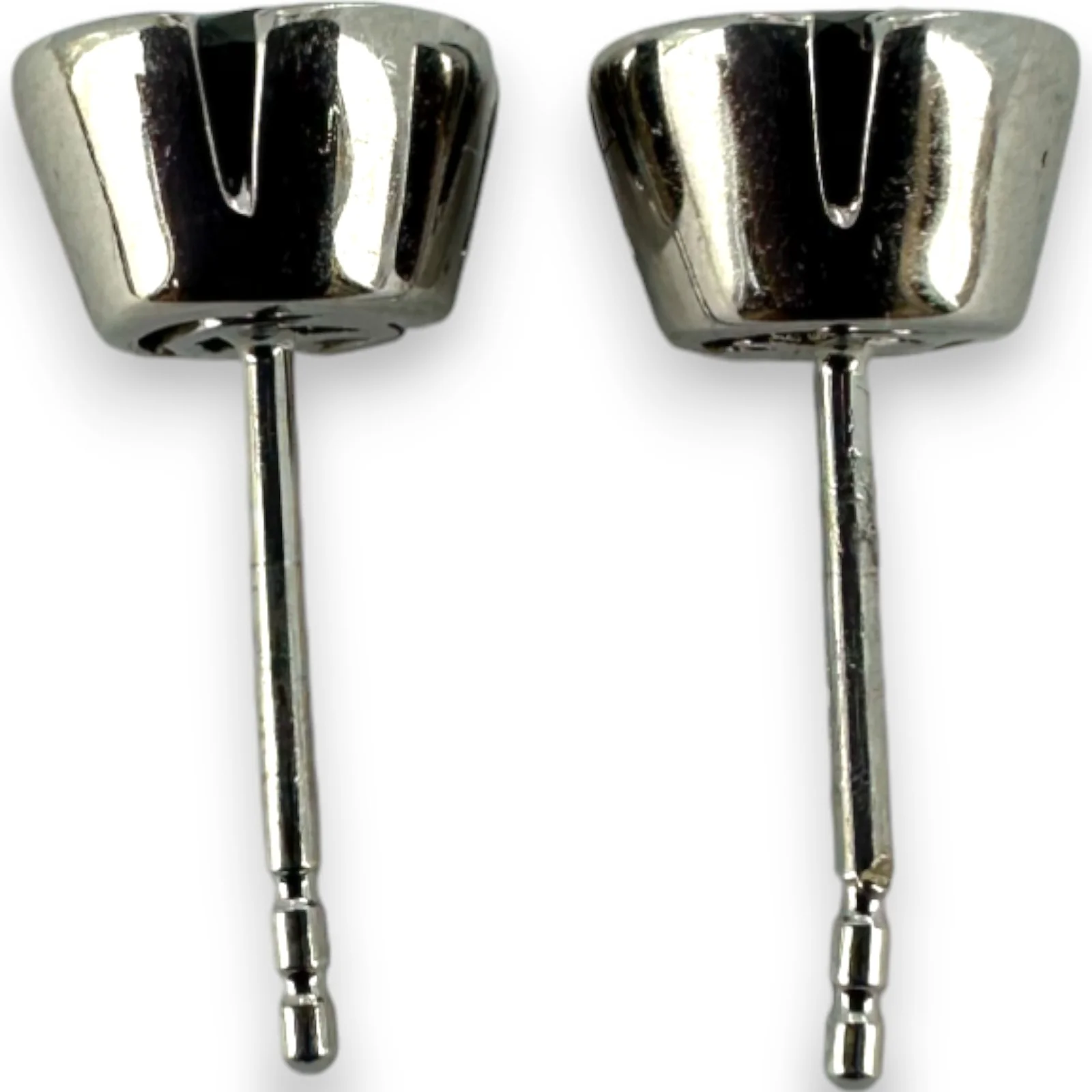 EFFY Jewelry 14kt Solid White Gold Bezel Set Onyx 7.5mm Stud Earrings - Image 5