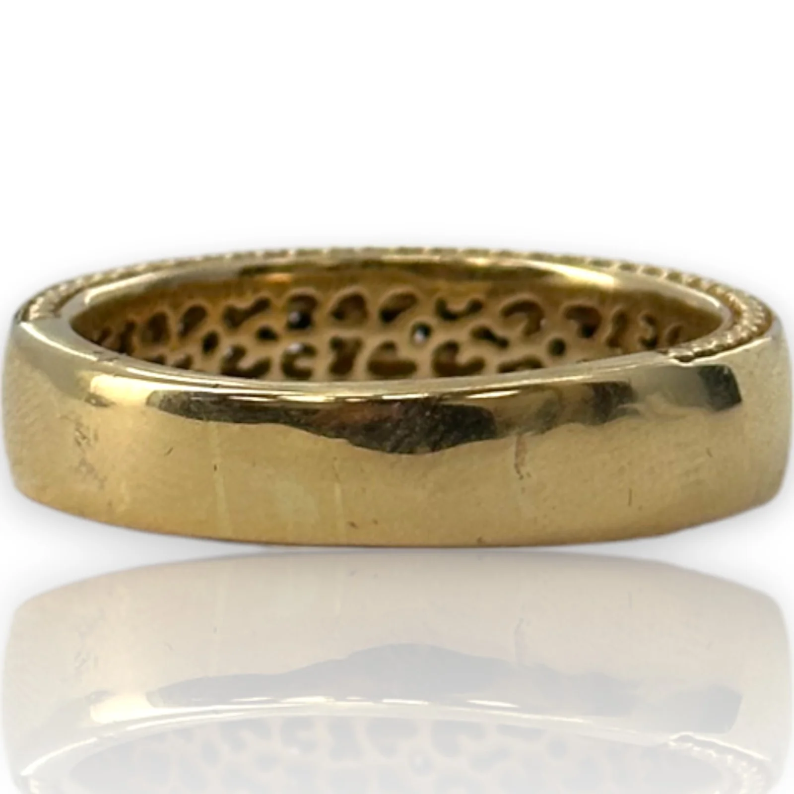 EFFY Jewelry Solid 14k Yellow Gold Channel Set Black Diamond 6mm Stackable Band Size 12 - Image 2