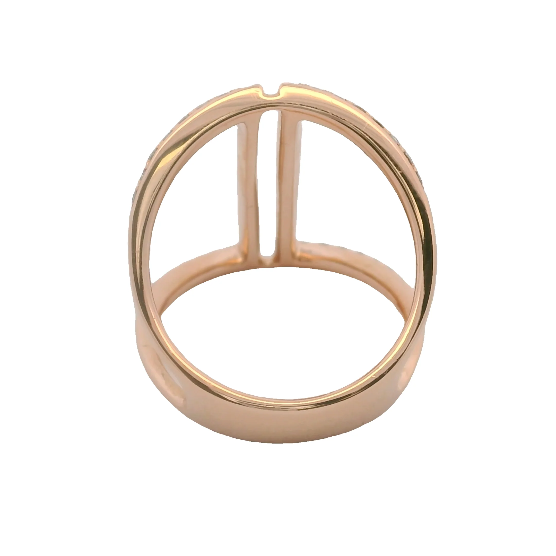 EFFY Solid 14kt Rose Gold and Diamond Cocktail Long Cage Ring Size 7 - Image 6