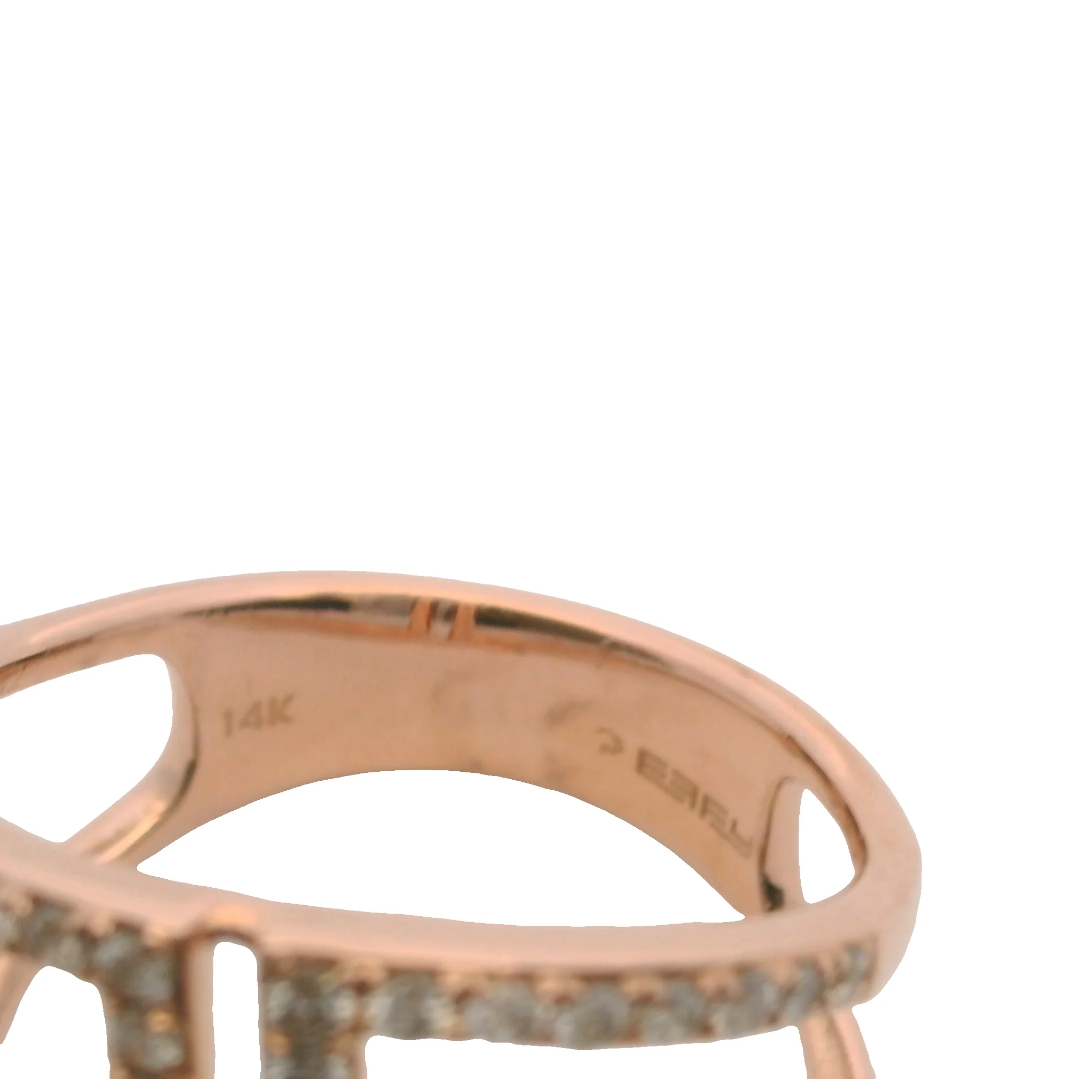 EFFY Solid 14kt Rose Gold and Diamond Cocktail Long Cage Ring Size 7 - Image 7