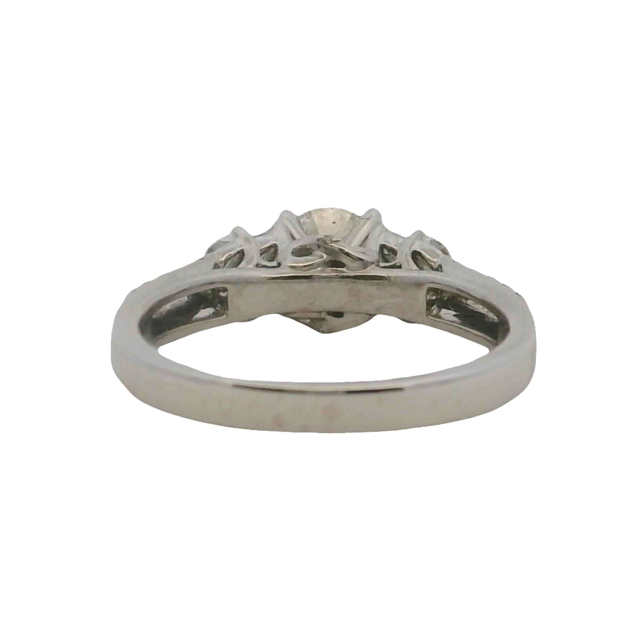 EFFY Solid 14kt White Gold 0.77ct Diamond Engagement Ring with Leaf Detail Size 7 - Image 5