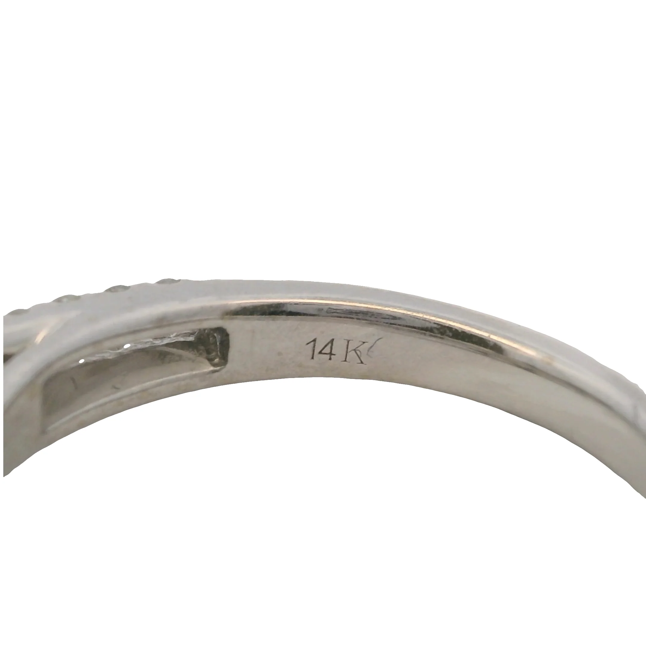 EFFY Solid 14kt White Gold 0.77ct Diamond Engagement Ring with Leaf Detail Size 7 - Image 7