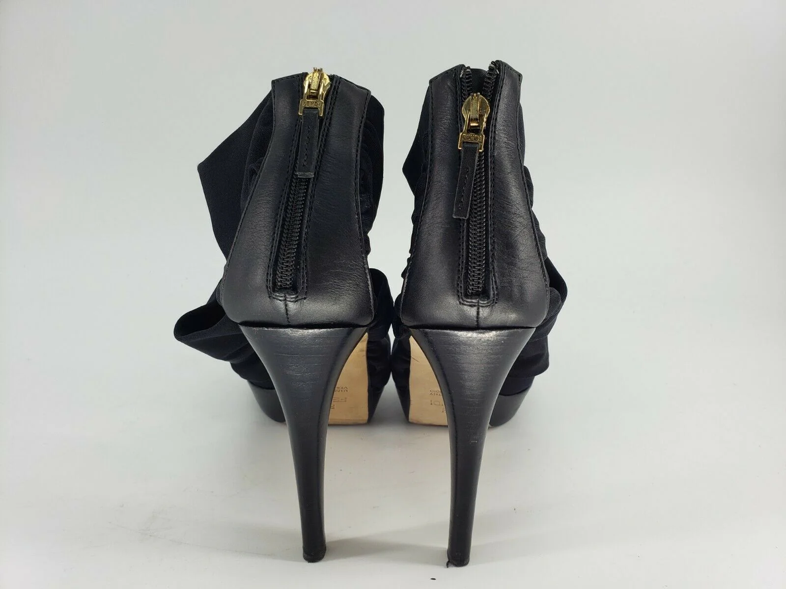 Fendi Sandalo Cuoietto + Lycra Opaca Black | Size 39 EUR | Real Leather - Image 7
