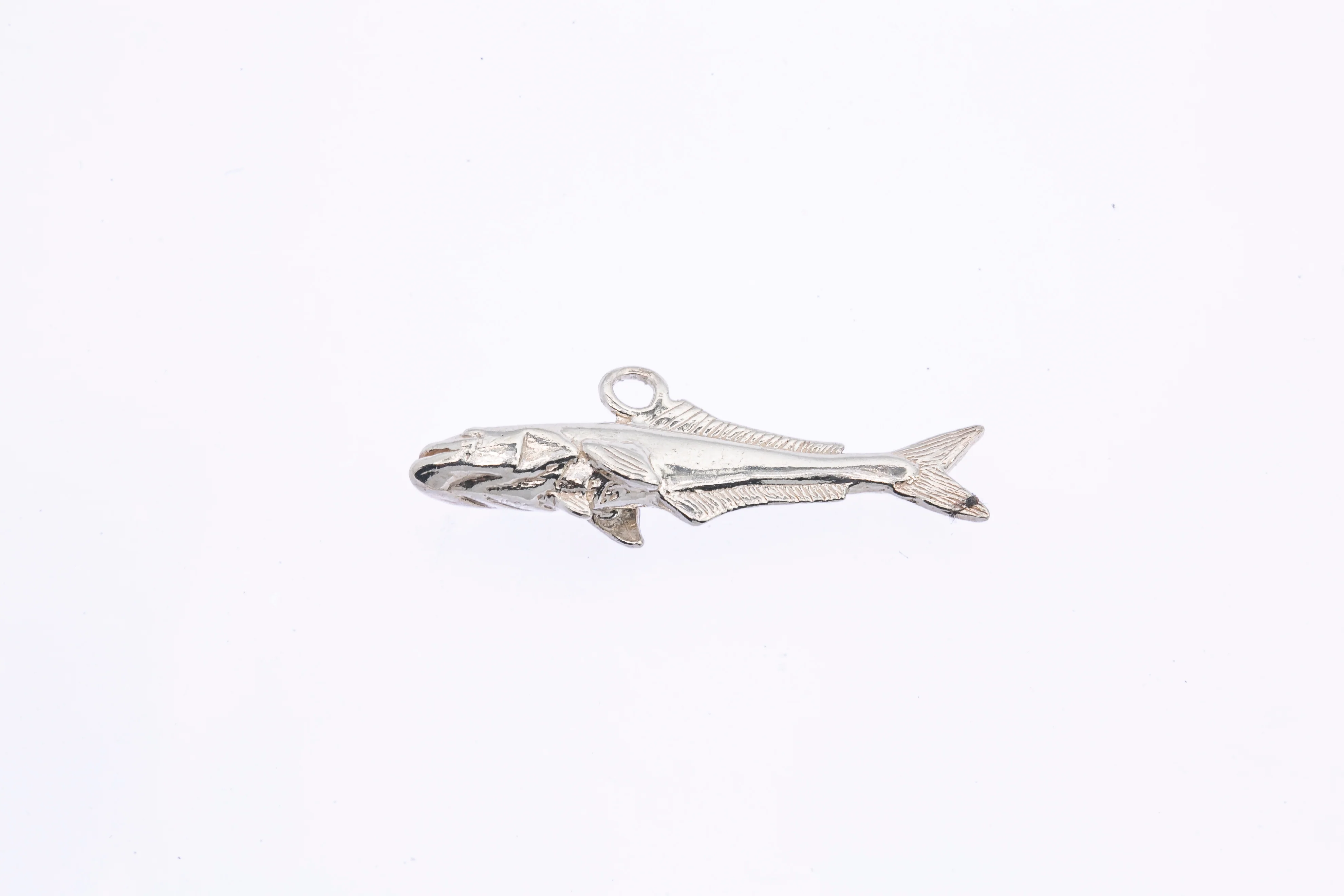 Fisherman Sea Animal Fish Sea Bass Drop Charm Solid 925 Sterling Silver Pendant (1) - Image 2