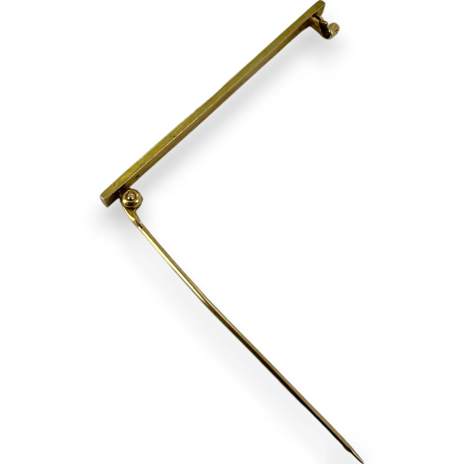 Frank Krementz Antique 1920-30s 14kt Yellow Gold and Seed Pearl 2" Bar Pin - Image 3