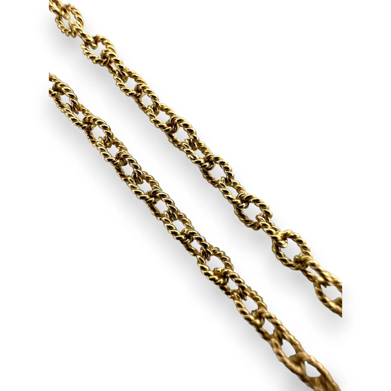 Gabriel and CO Solid 14kt Yellow Gold 12-Station Citrine Gemstone Necklace Textured Cable-Link Long 36" Chain - Image 6