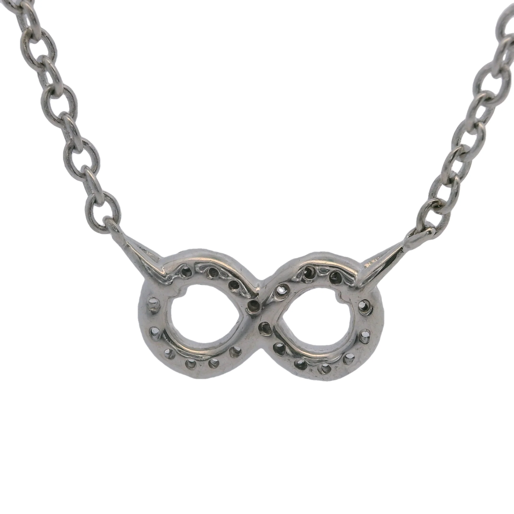 Gabriel & Co 925 Sterling Silver Small White Sapphire Infinity Symbol 18" Pendant Necklace - Image 2