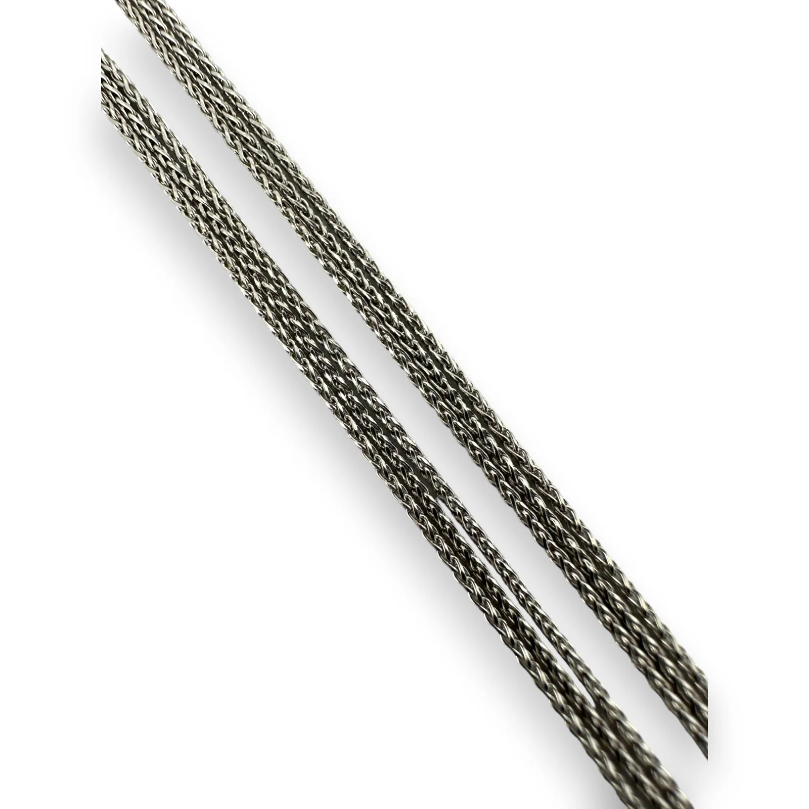 Gabriel & Co Signed 14k Solid White Gold Triple Small Rope 16" Chain - Image 3