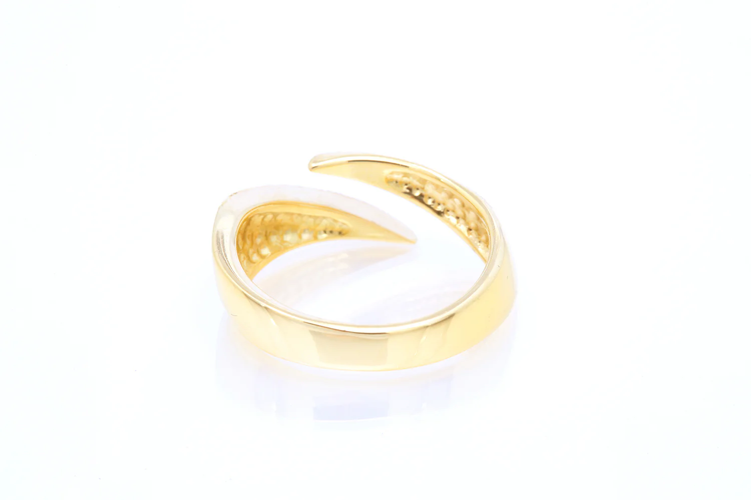 Geometric Sharp Angle Open Style Sandblasted 18k 750 Yellow Gold Ring Size 6.5 - Image 2