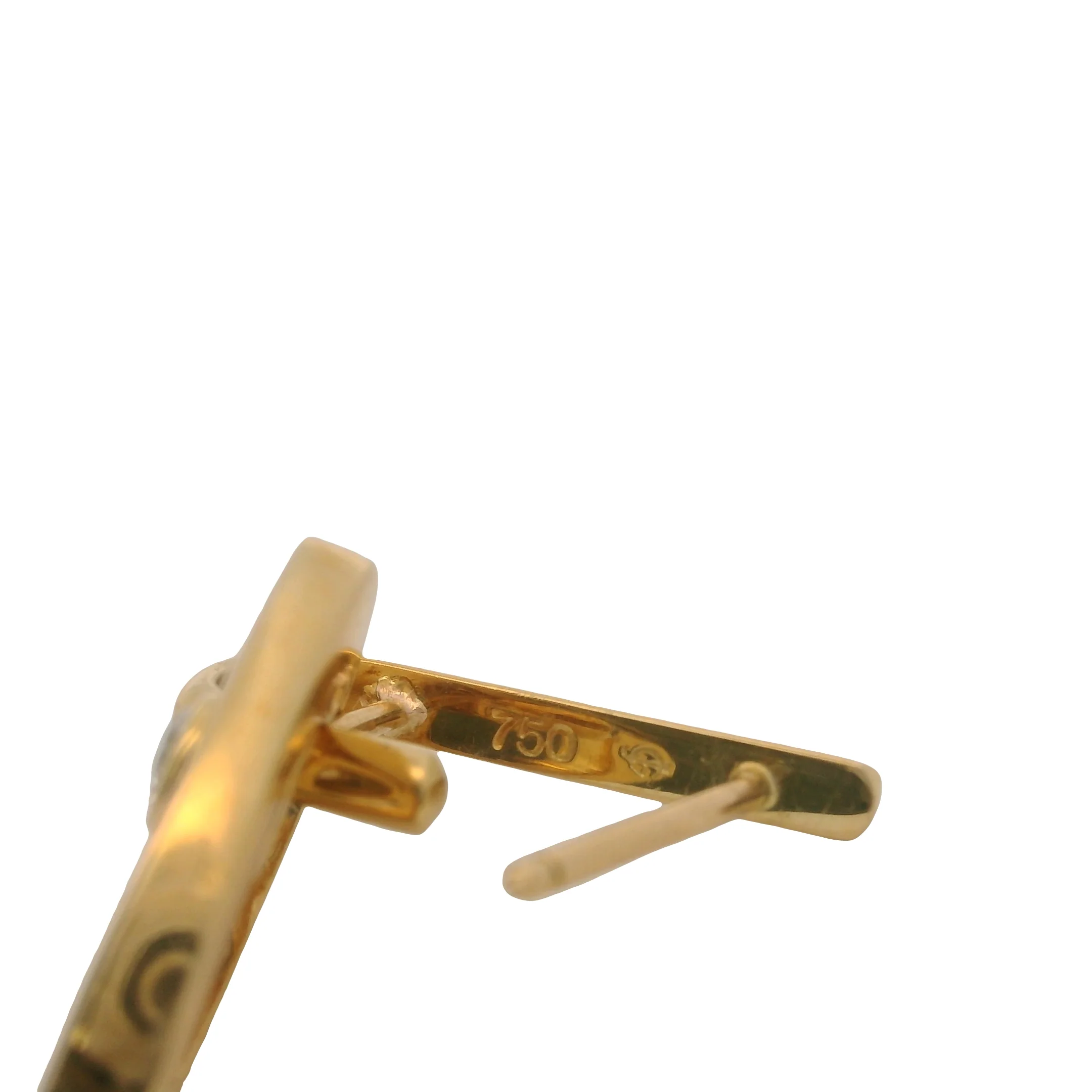 Georg Jensen Rare Solid 18kt Yellow Gold Modern Single Dangle Earring with Diamond - Image 9