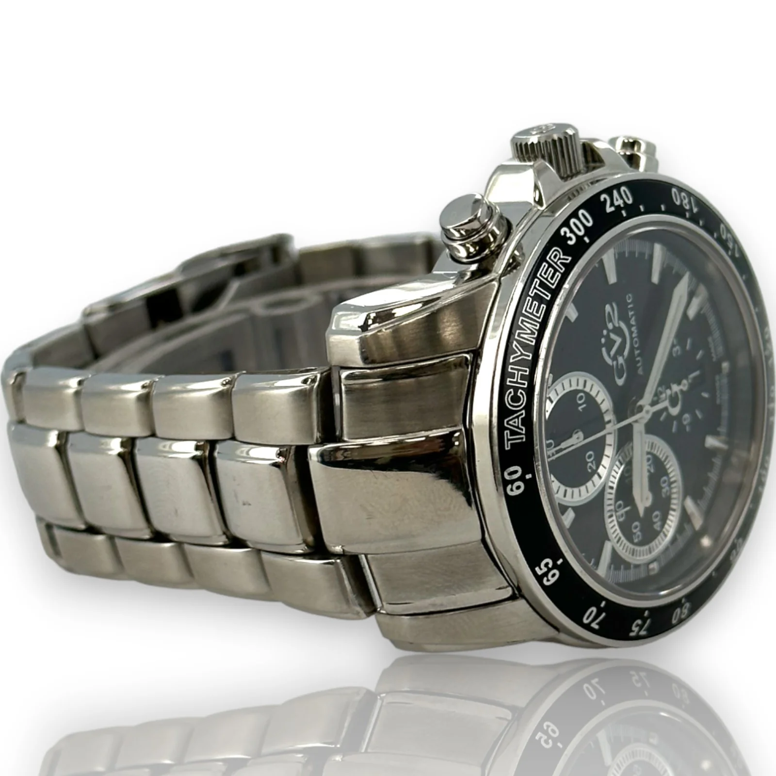 Gervil Gv2 4700 44mm Stainless Steel Chrono Black Dial Limited Edition Watch - Image 3