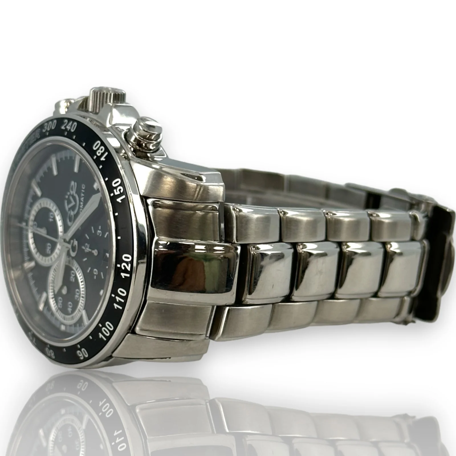 Gervil Gv2 4700 44mm Stainless Steel Chrono Black Dial Limited Edition Watch - Image 4