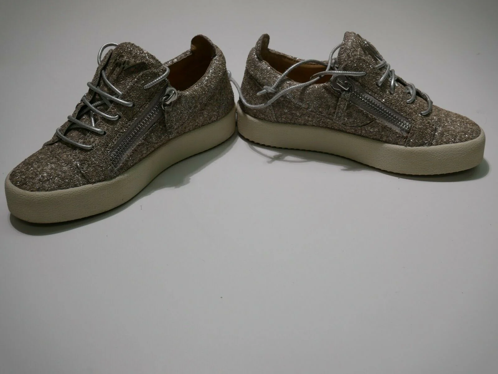 Giuseppe Zanotti Cheryl RS80001 Glitter Fashion Sneakers Ivory Eur Sz 36 US Sz 6 - Image 5