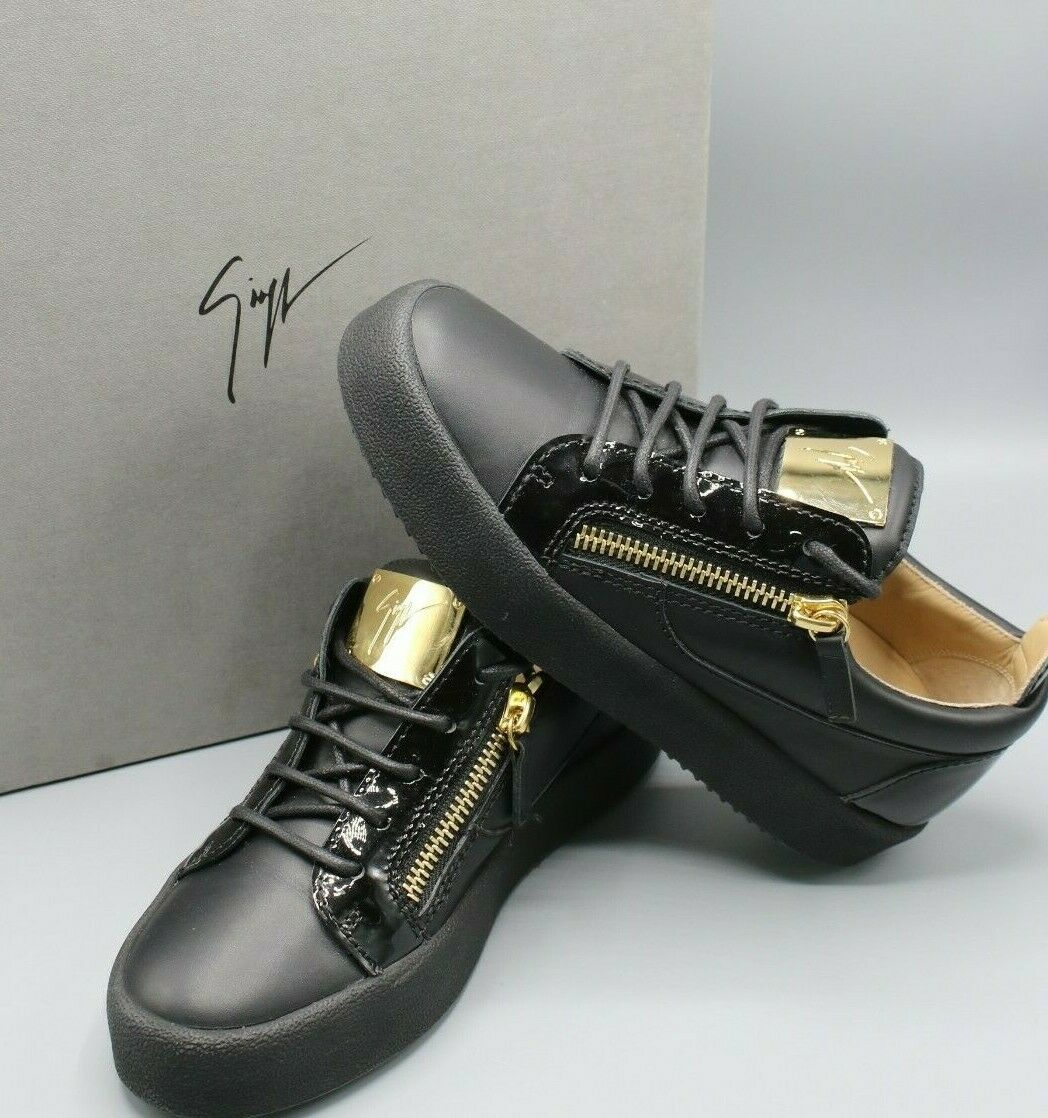 Giuseppe Zanotti May London Low-Top Black w/Gold Trim Size 36.5 EUR / 5.5 US - Image 2