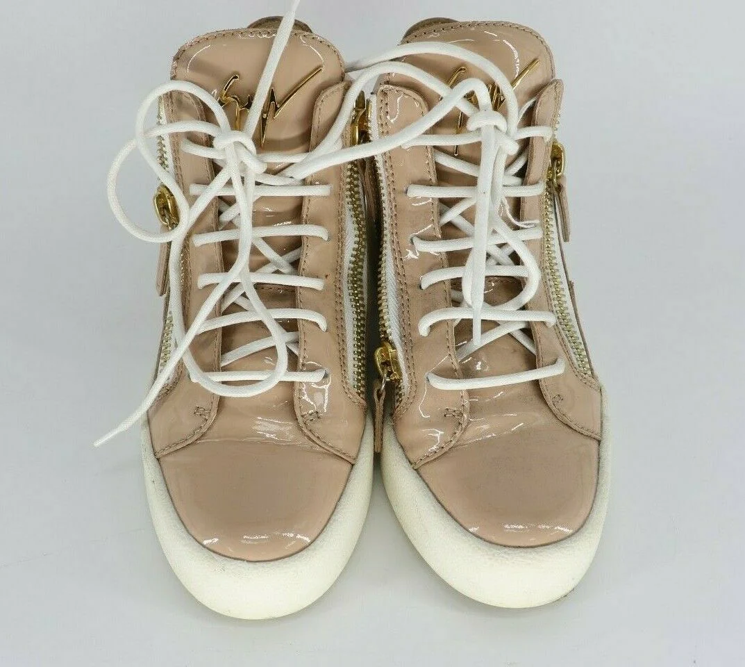 Giuseppe Zanotti May London Mid Top Sneaker Blush Patent Leather EUR 36 US 5.5 - Image 2
