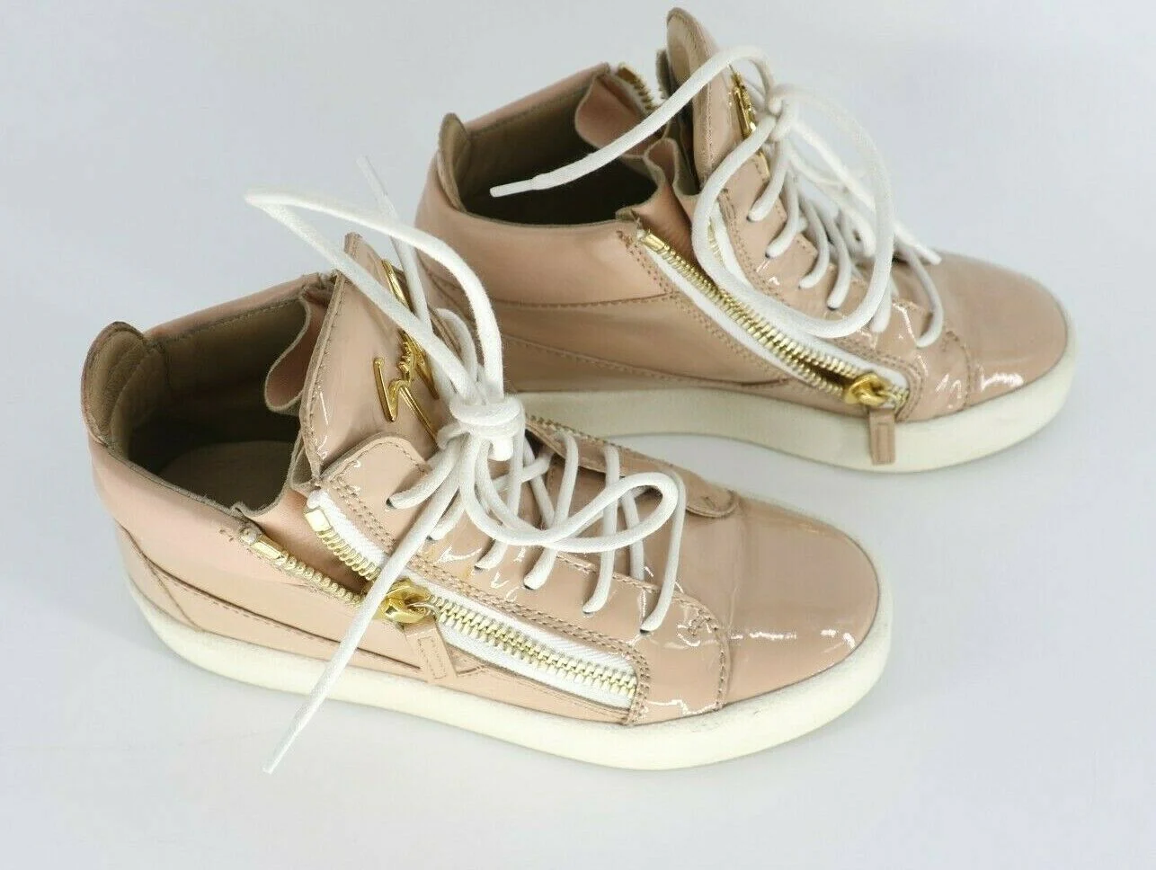 Giuseppe Zanotti May London Mid Top Sneaker Blush Patent Leather EUR 36 US 5.5 - Image 3