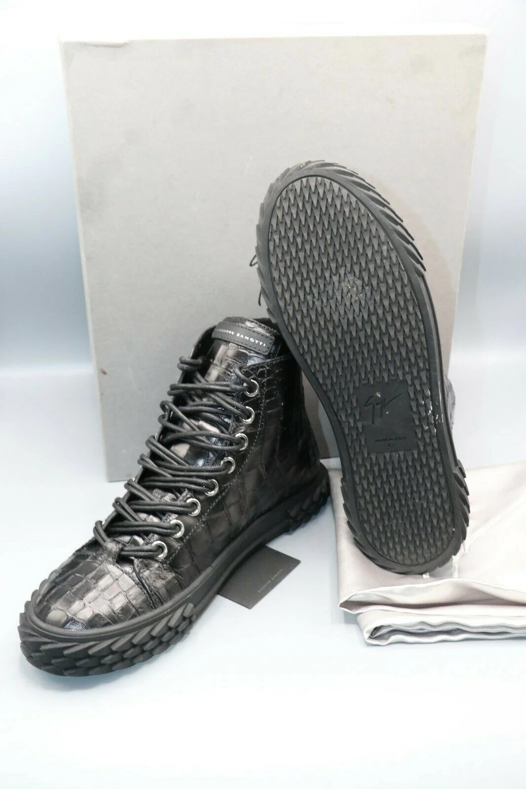 Giuseppe Zanotti Ru90035 Black High Top Sneaker Men's Size 42/9 - Image 2