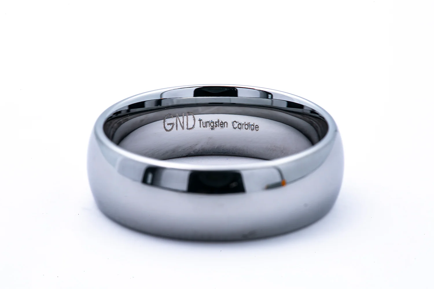 GND Black Mirror Domed 8mm Wedding Band Solid Tungsten Carbide Ring Size 12 - Image 2