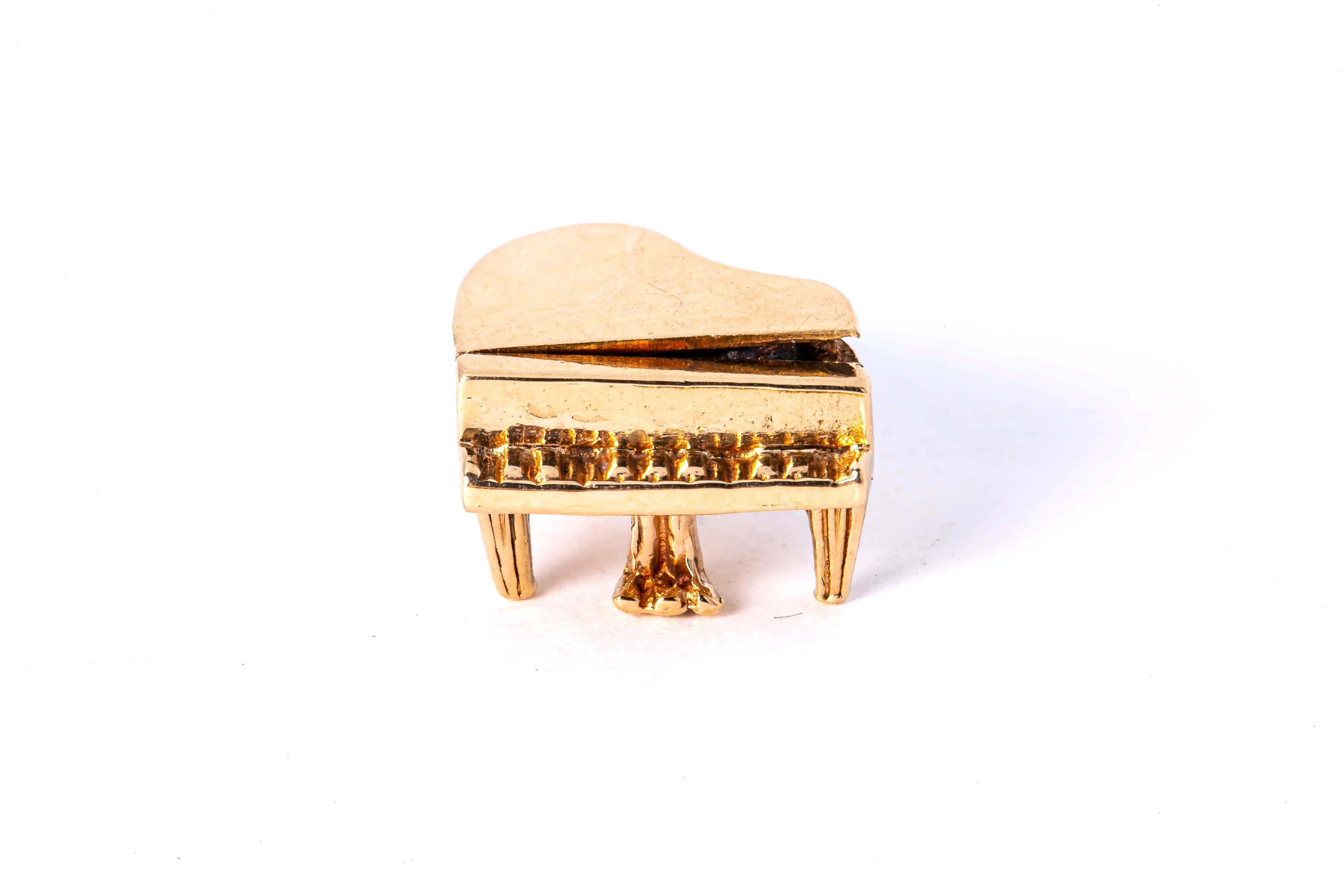 Grand Piano Instrument Open & Lid Prop Charm 14K 585 Yellow Gold Pianist Pendant - Image 2