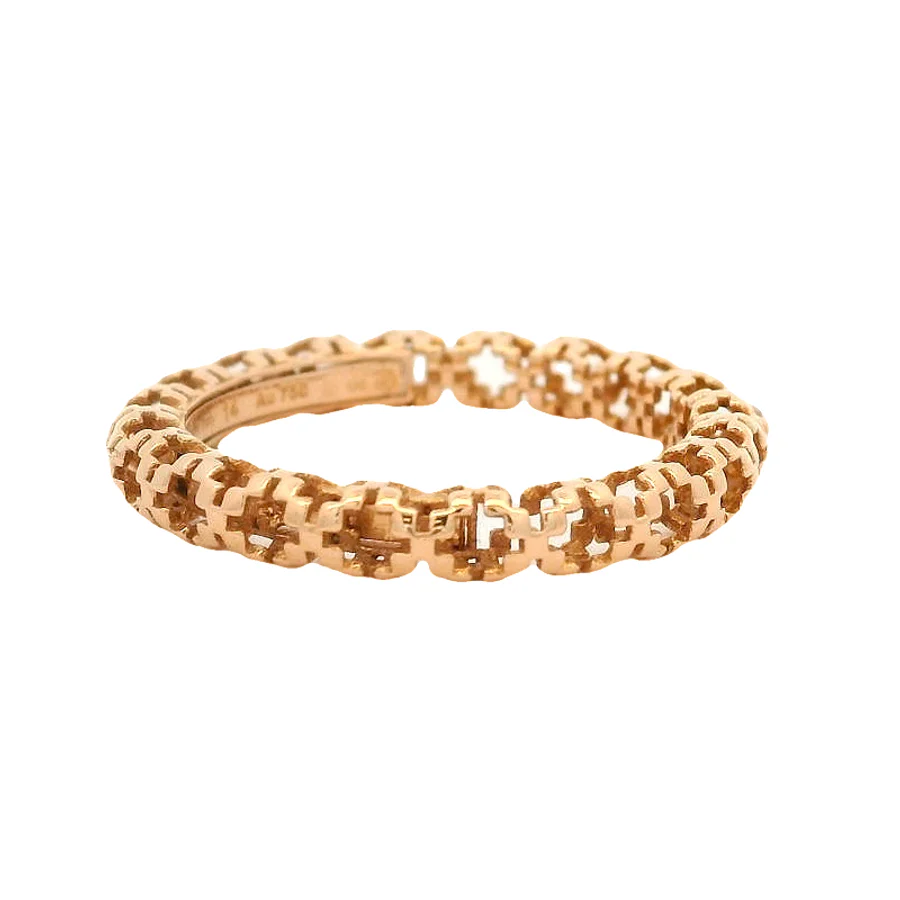 GUCCI Diamantissima Collection 18kt Rose Gold Openwork Band with Single Diamond Made in Italy - Image 4