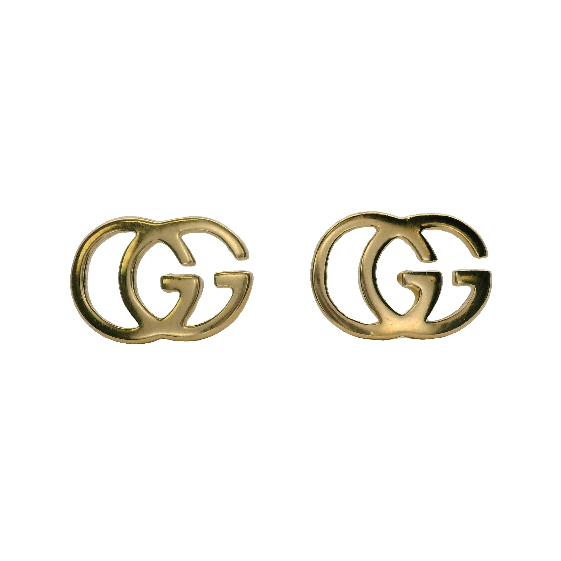 Gucci GG Running Logo Stud Earrings In Solid 18kt Yellow Gold Made in Italy - Image 2