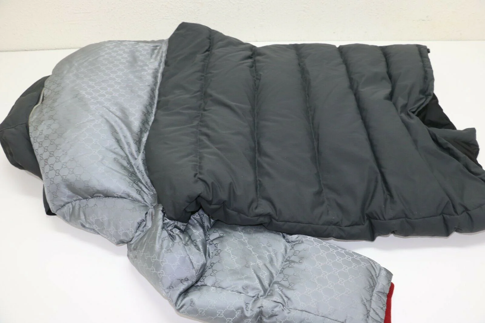 Gucci Jaquard Nylon Gray Jacket Size 48 - Image 9