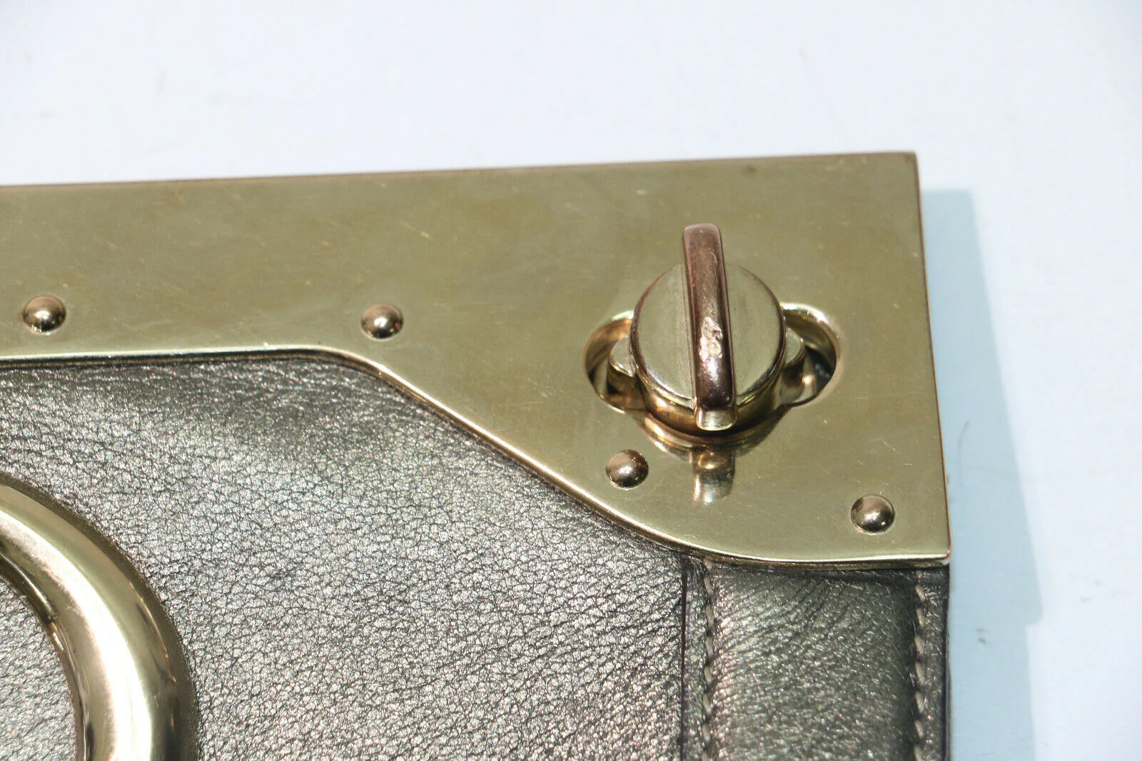 Gucci Pewter & Gold Leather Starlight Interlocking GG Clutch - Image 4