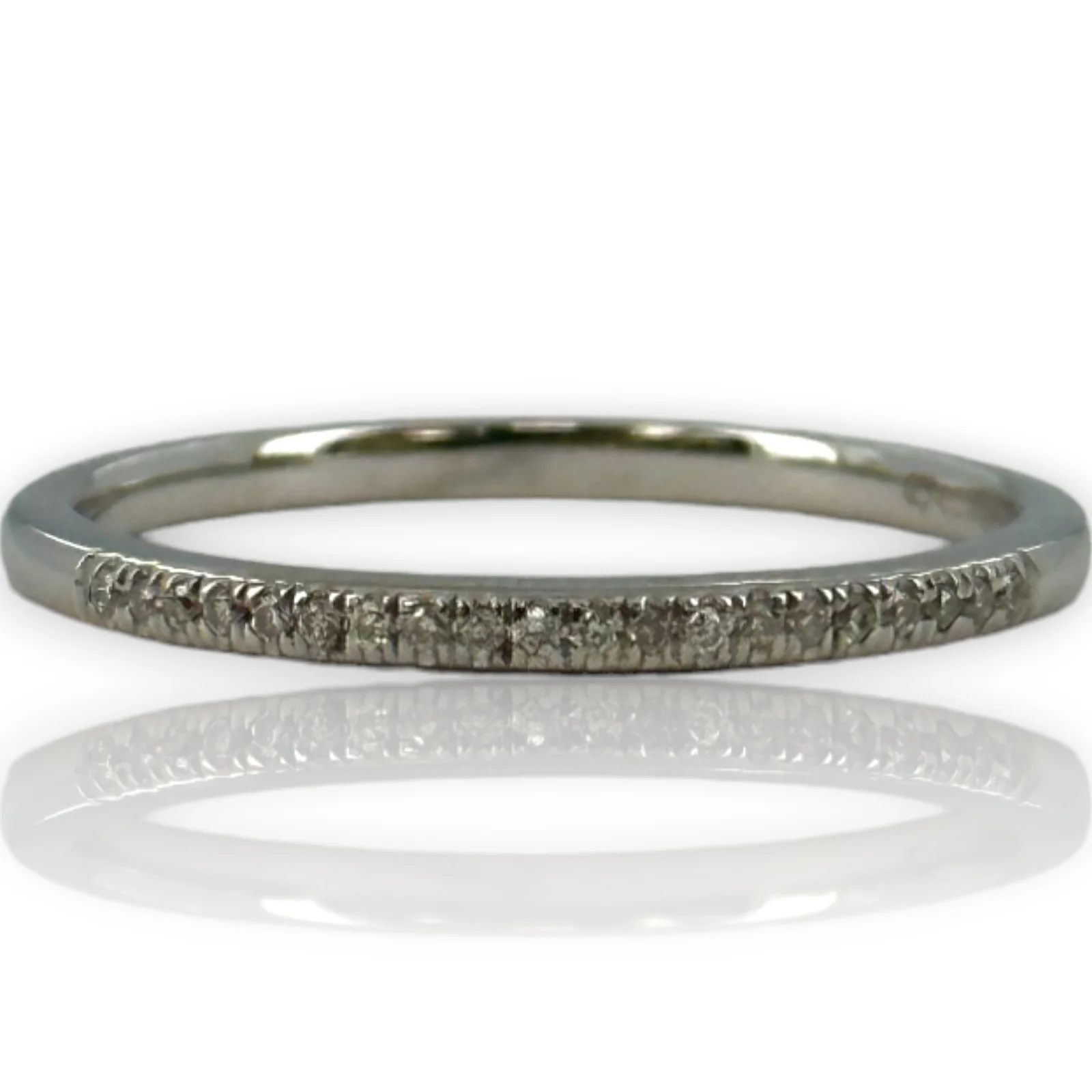 Harriet Kelsall 14kt White Gold and Diamond Thin Half Eternity Ring Wedding Band