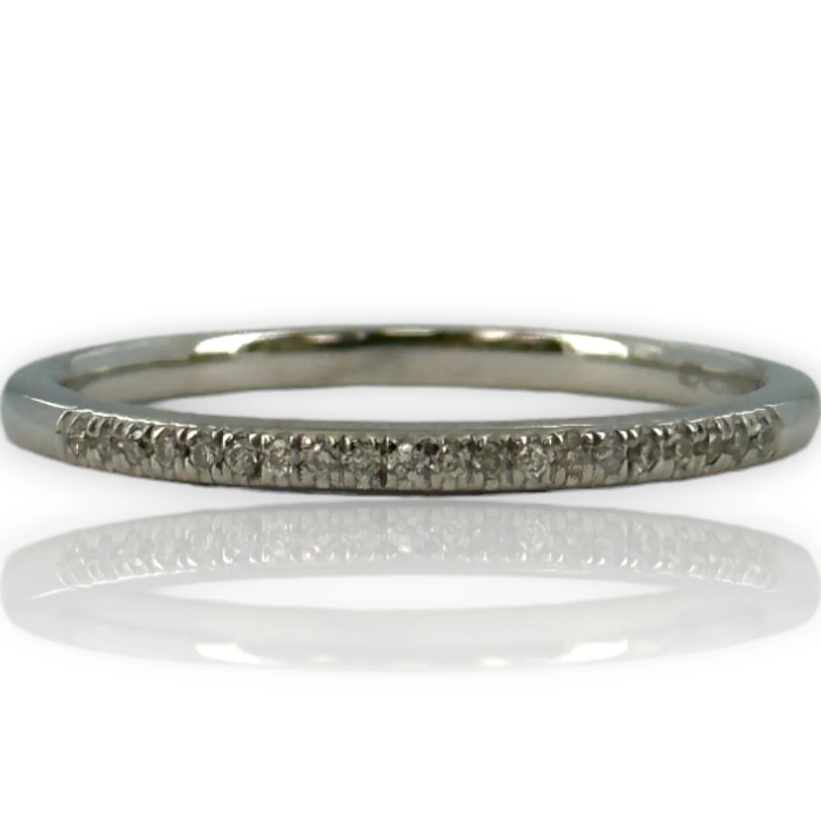Harriet Kelsall 14kt White Gold and Diamond Thin Half Eternity Ring Wedding Band - Image 2
