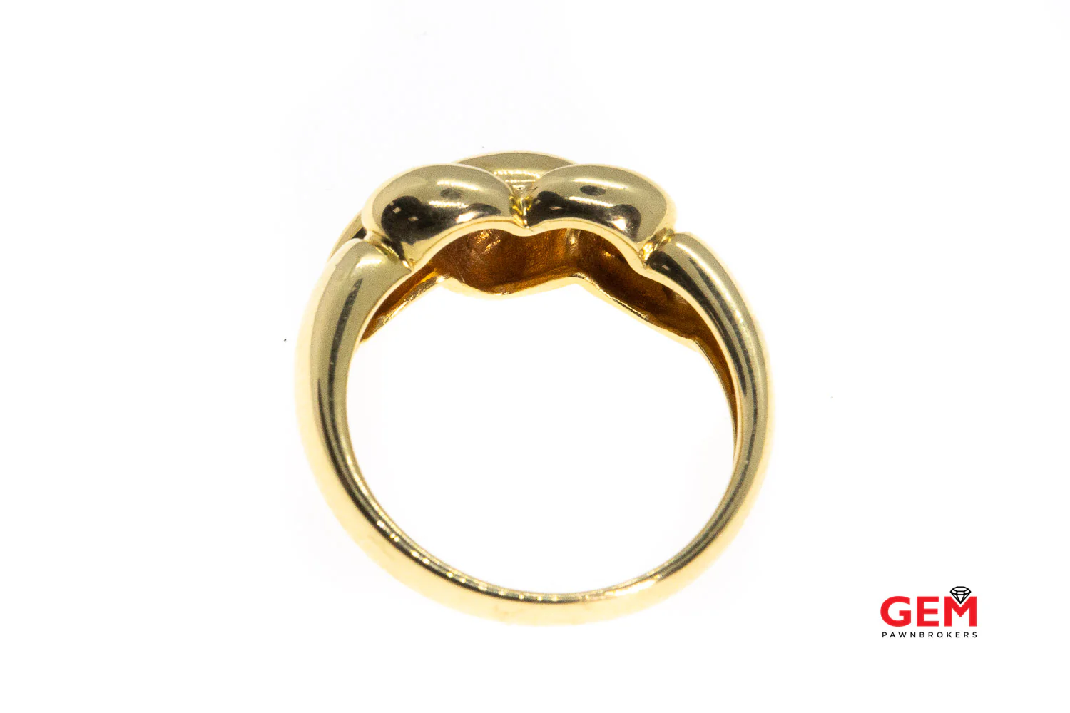 Heart Knot Diamond Woven Love Band 18K 750 Yellow Gold Ring Size 6 3/4 - Image 3