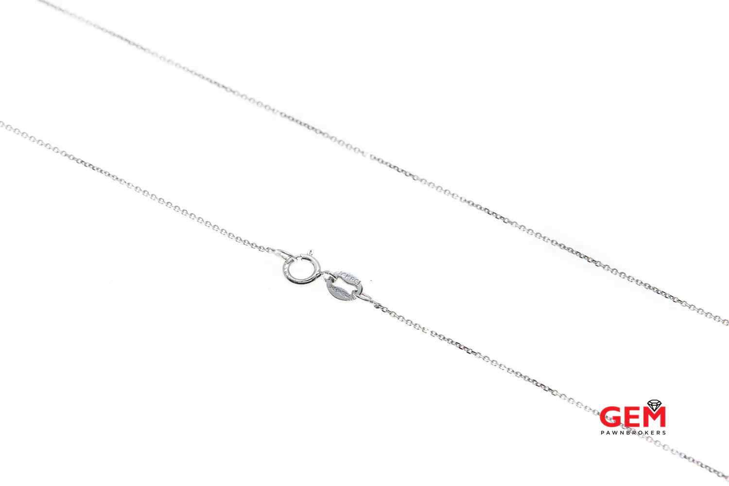 Hershey's Kisses Diamond Pave Charm 14K 585 White Gold 18.25" Chain Necklace (2) - Image 4