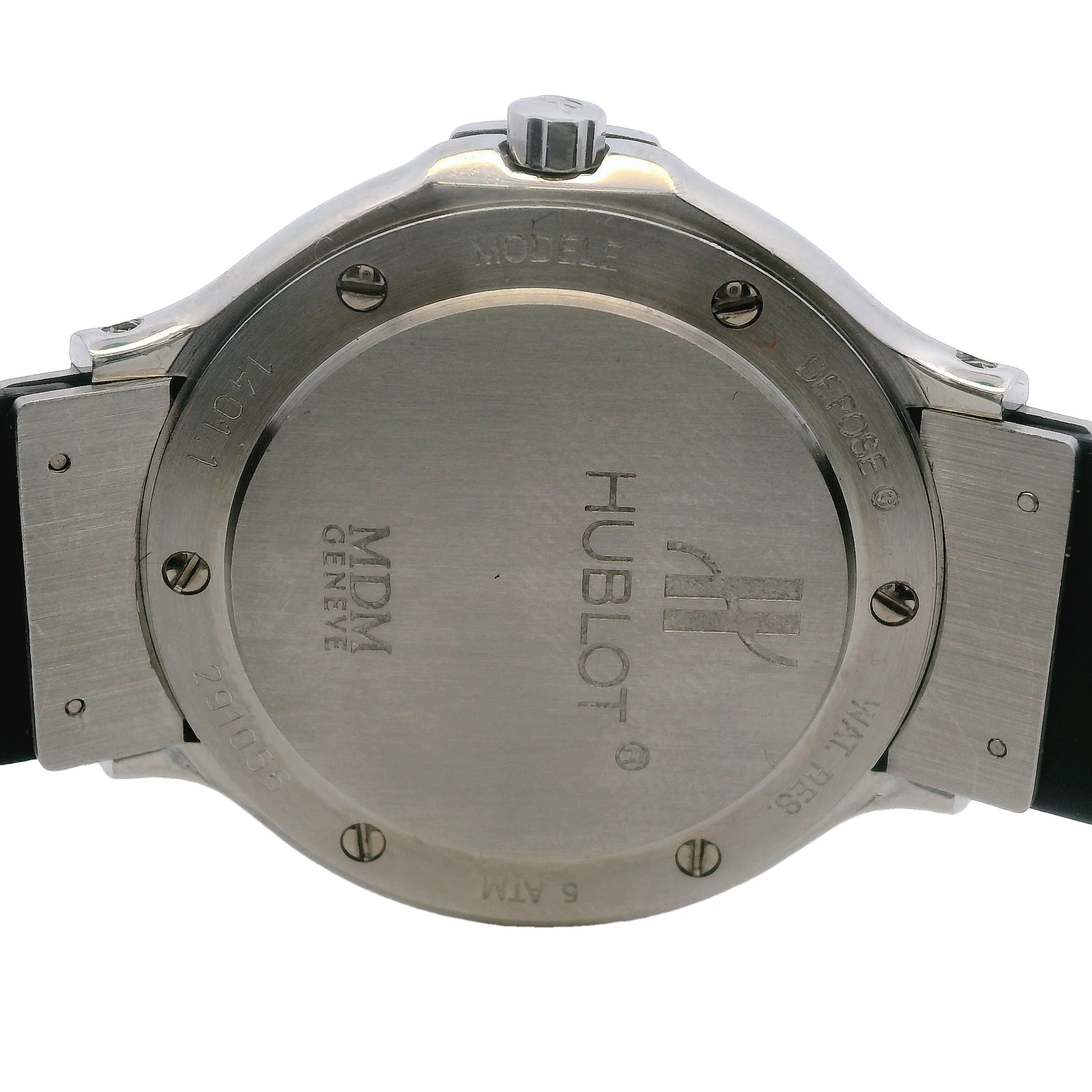 Hublot Classic MDM Diamond Blue Dial Stainless Steel 28mm 1401.1 Watch - Image 6