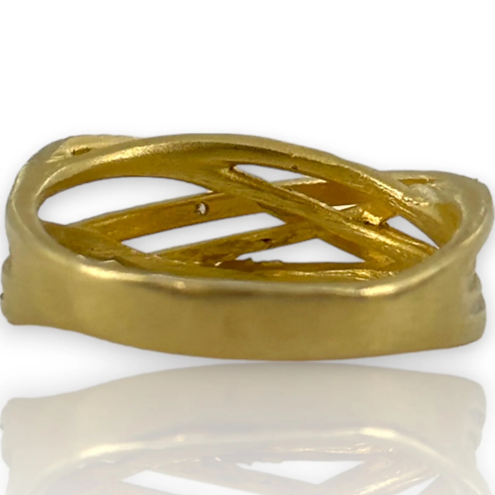 I. REISS Solid 14kt Yellow Gold Gallery Matte-Finish Arch Tube Ring Size 7.5 - Image 5