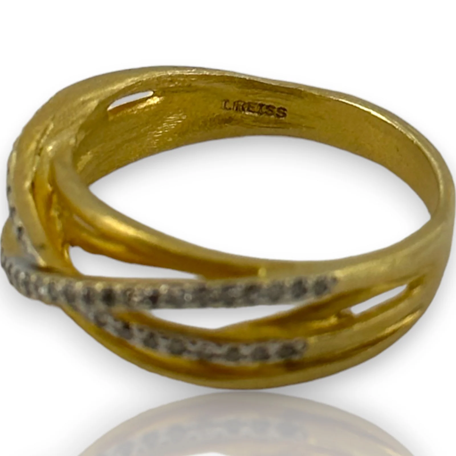 I. REISS Solid 14kt Yellow Gold Gallery Matte-Finish Arch Tube Ring Size 7.5 - Image 6