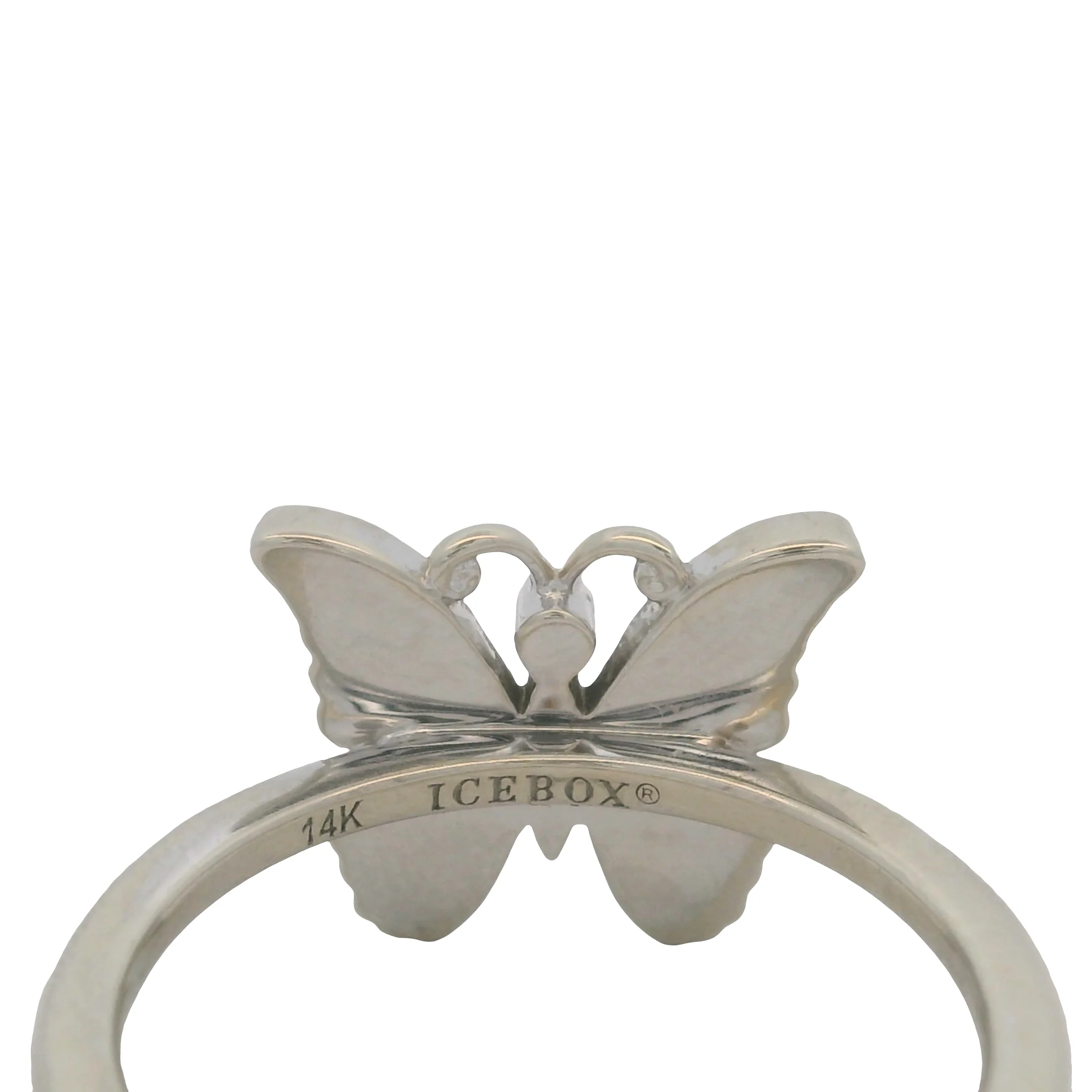 Icebox Solid 14kt White Gold and 0.40ctw Diamond Butterfly Ring Size 7 - Image 7