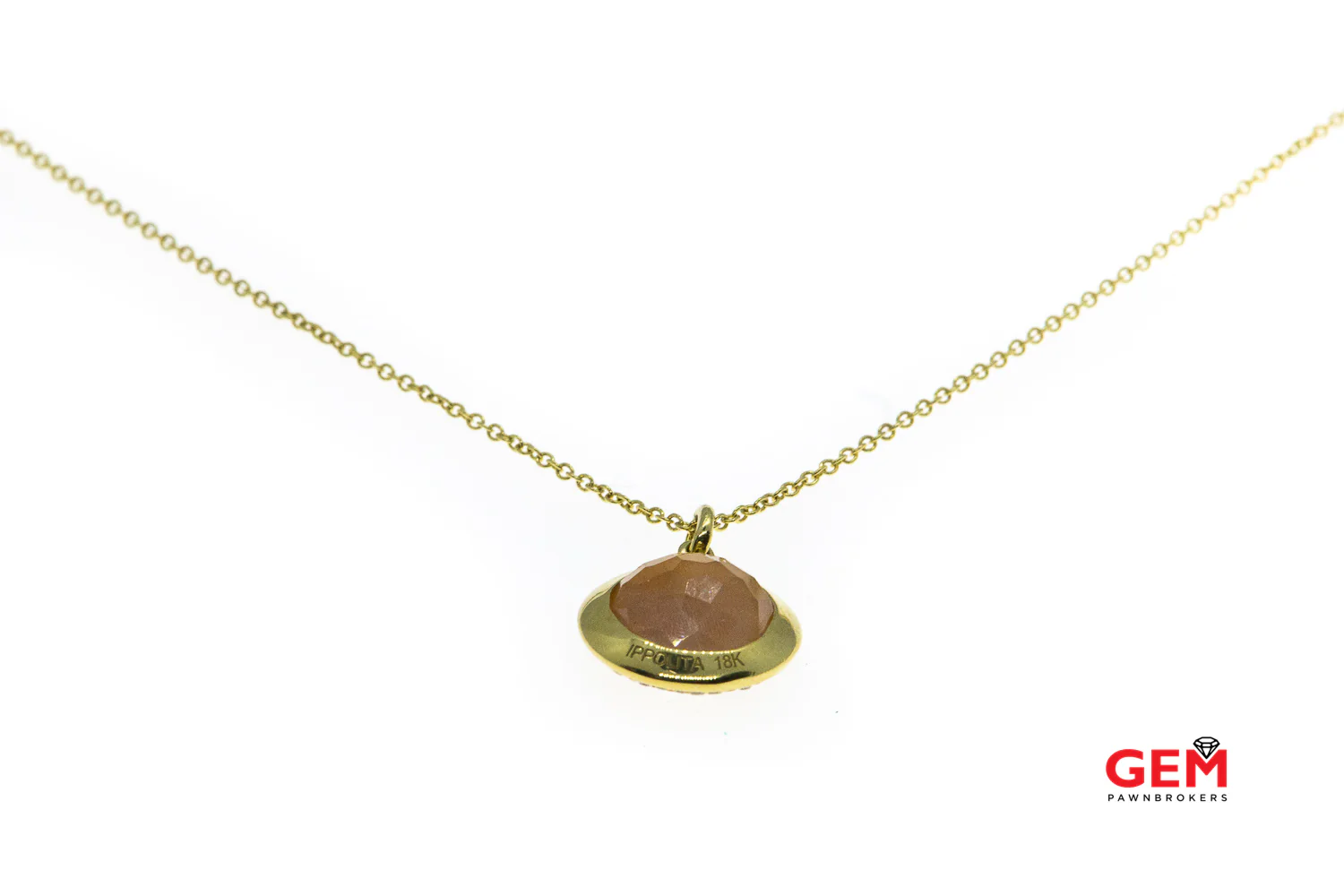 Ippolita Pink Quartz Heart Cameo Diamond 18k 750 Italy Gold Chain Necklace - Image 5