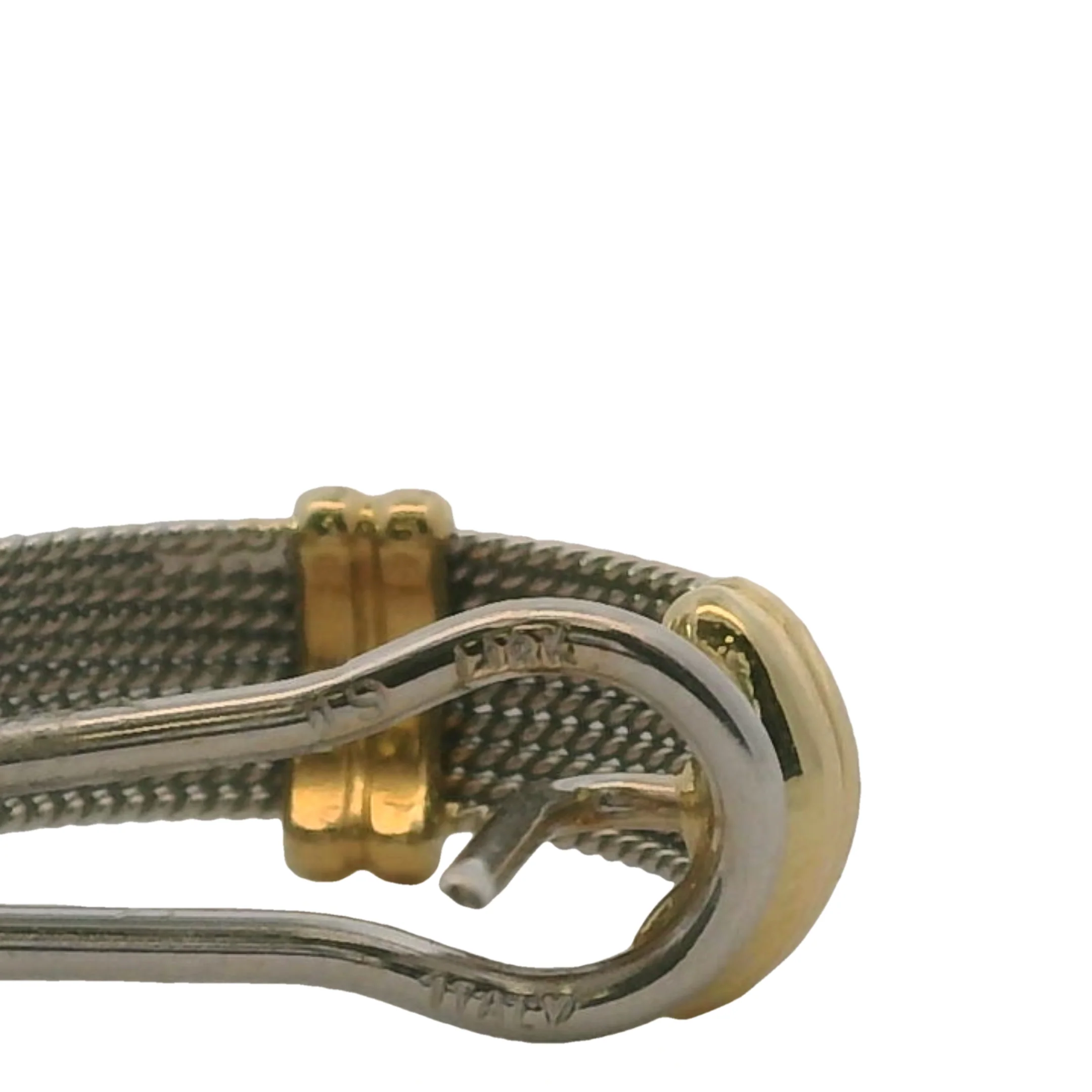 Italian 18kt Yellow and White Gold Twisted Rope Pierced Huggie Hoop Omega-Back Earrings - Image 7