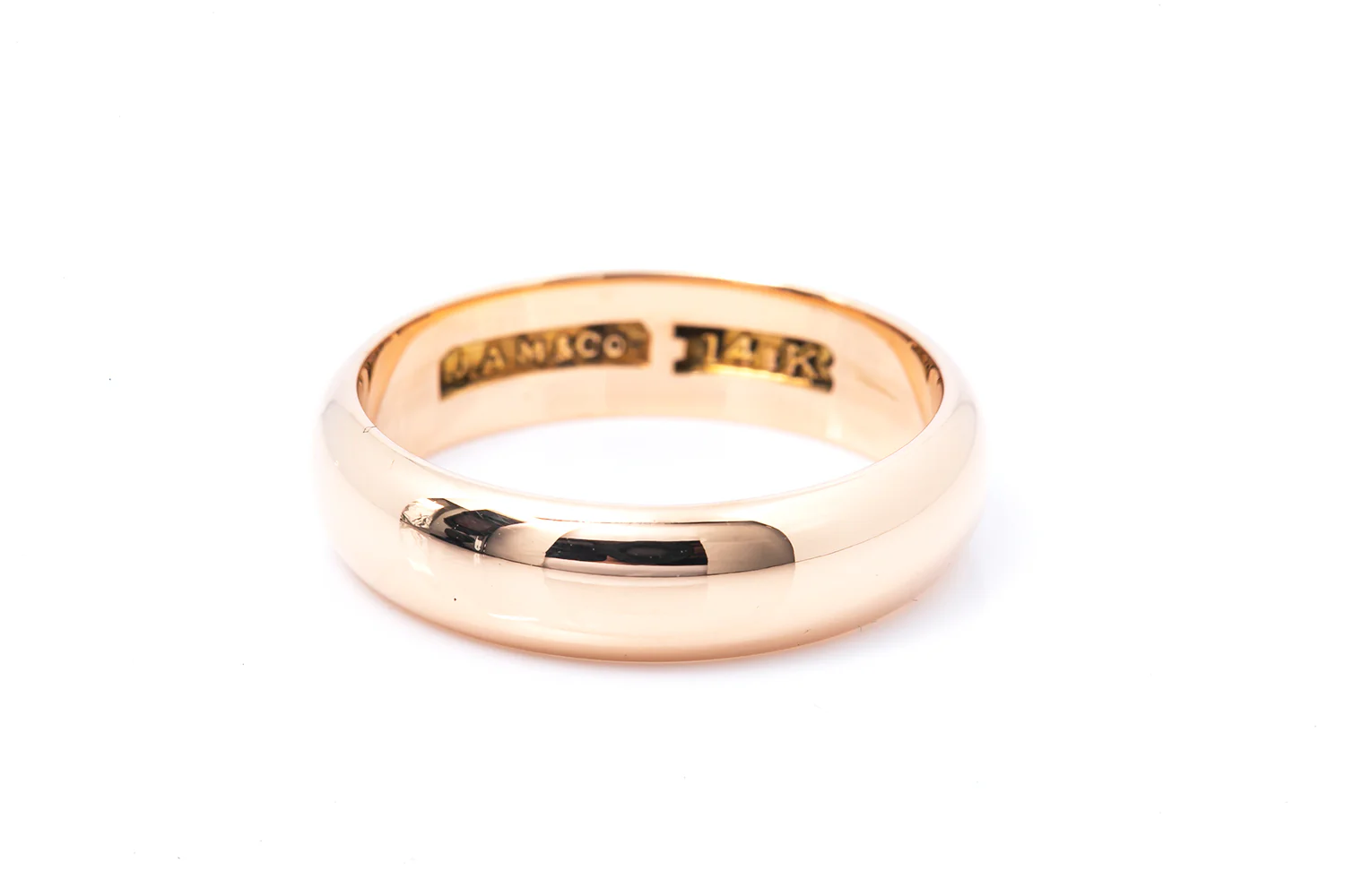 J.A.M. & Co Domed Yellow Gold 14k 585 Wedding Band Ring 5.4mm Size 8.25 - Image 2