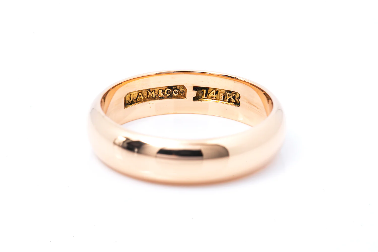 J.A.M. & Co Domed Yellow Gold 14k 585 Wedding Band Ring 5.4mm Size 8.25 - Image 3