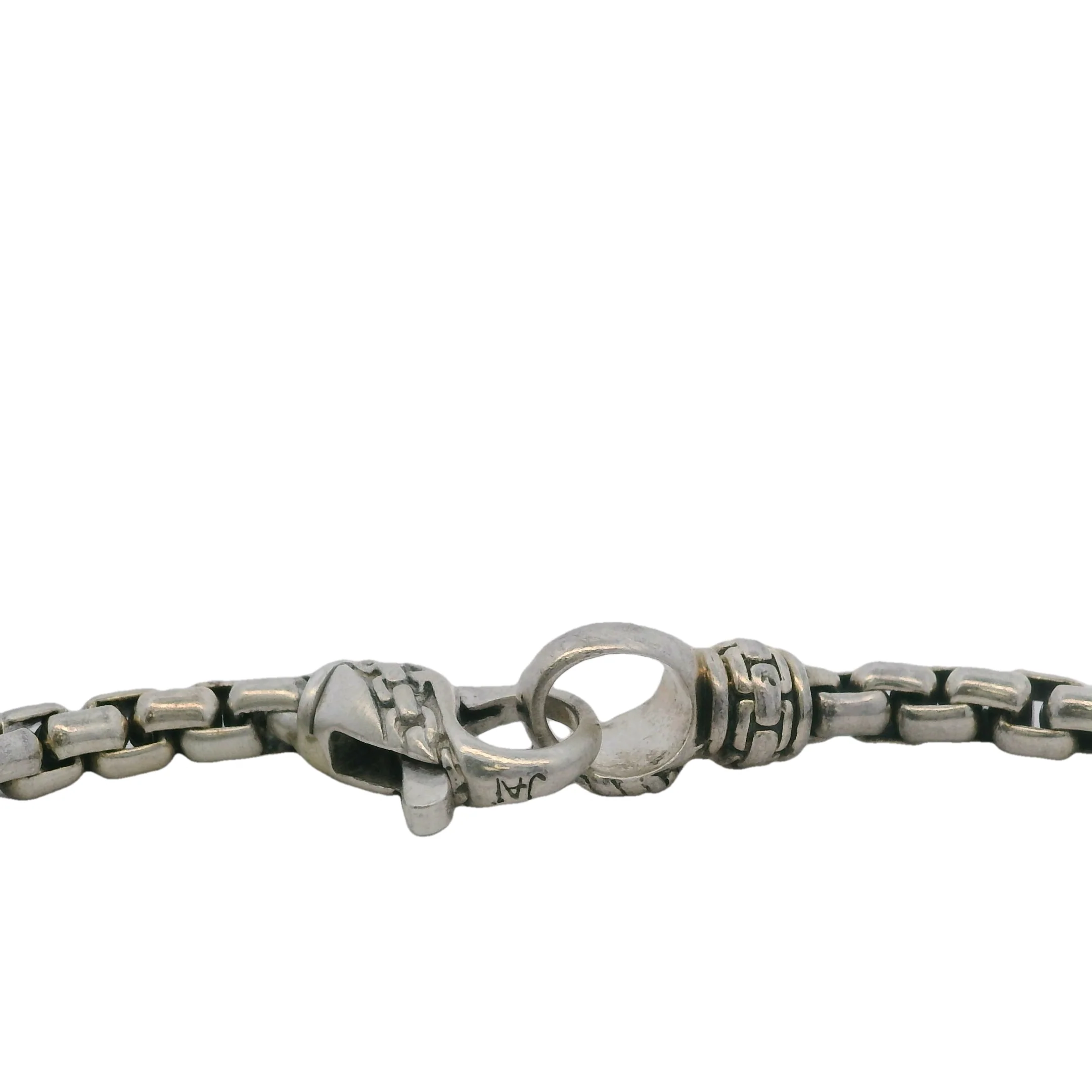 Jai 925 Sterling Silver Box Chain 8" 4 Amethyst Station Bracelet Made In Thailand - Image 5